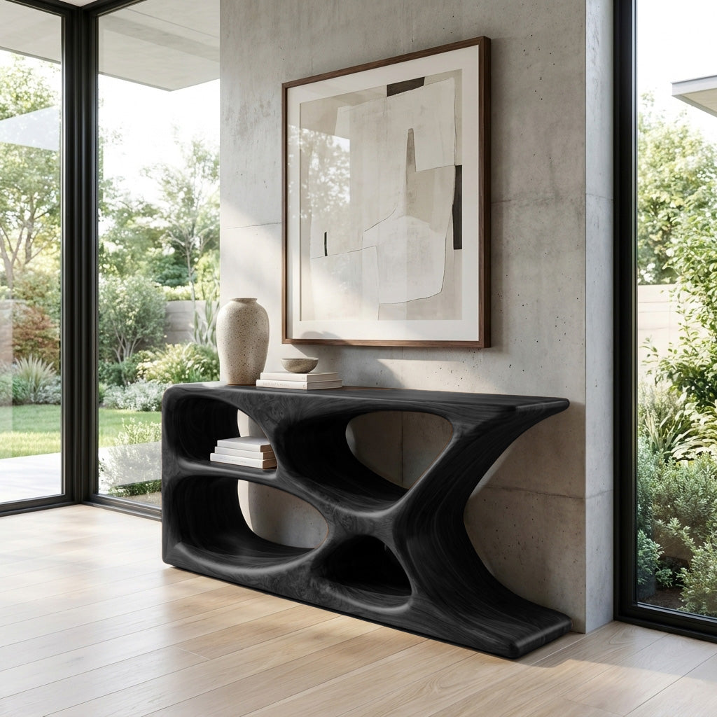 Minimalist Natural Wood Console Table For Living Space RTTHHNCS037