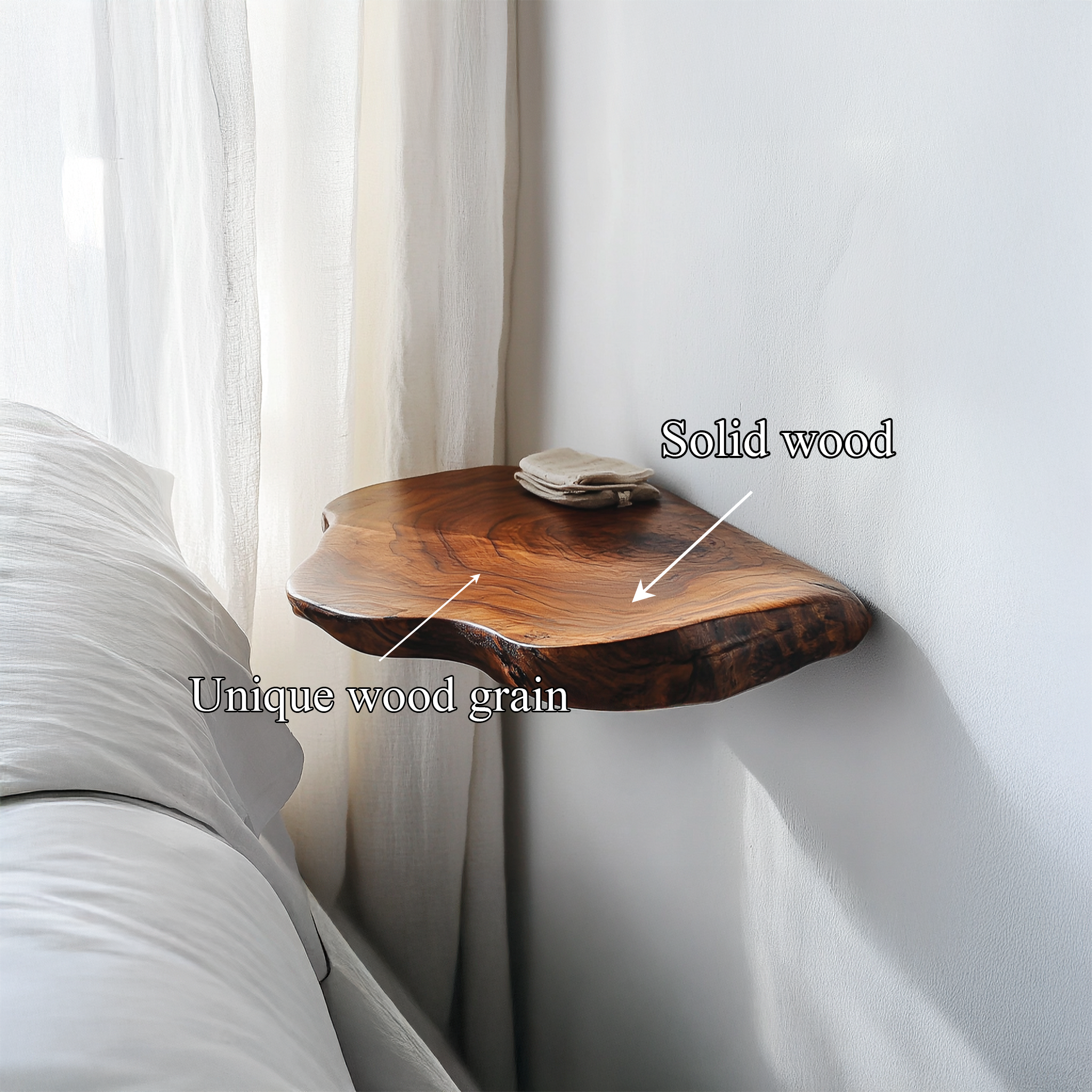 Organic Modern Wall Mounted Shelf For Bedroom SINLSAFL439