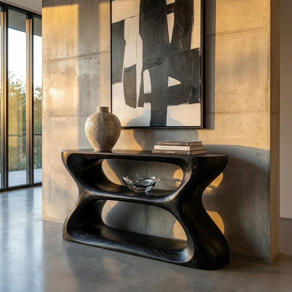 Organic Style Natural Wood Console Table For Living Room RTTHHNCS046