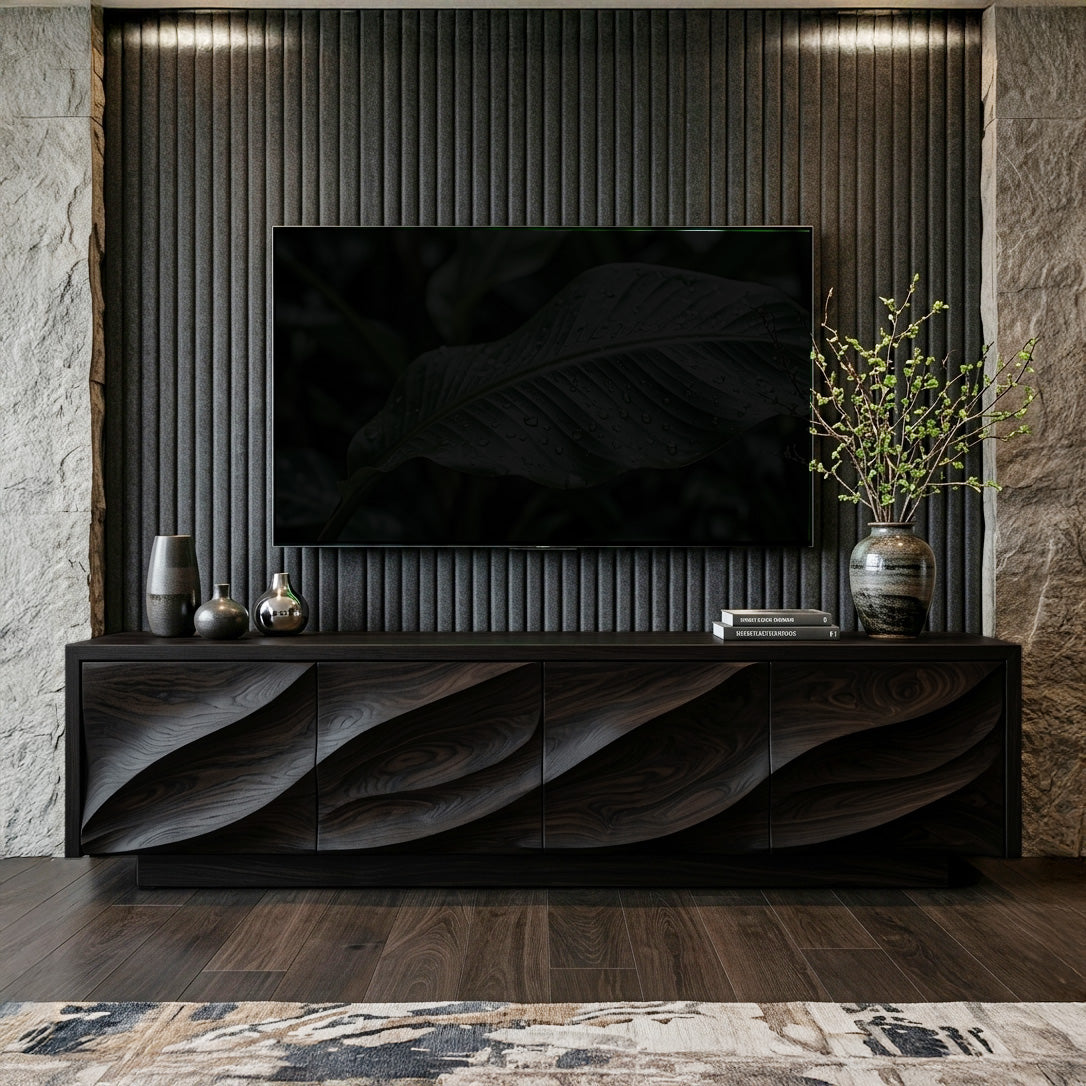 Modern Organic Wood TV Cabinet For Living Room RTTHHNTVC091