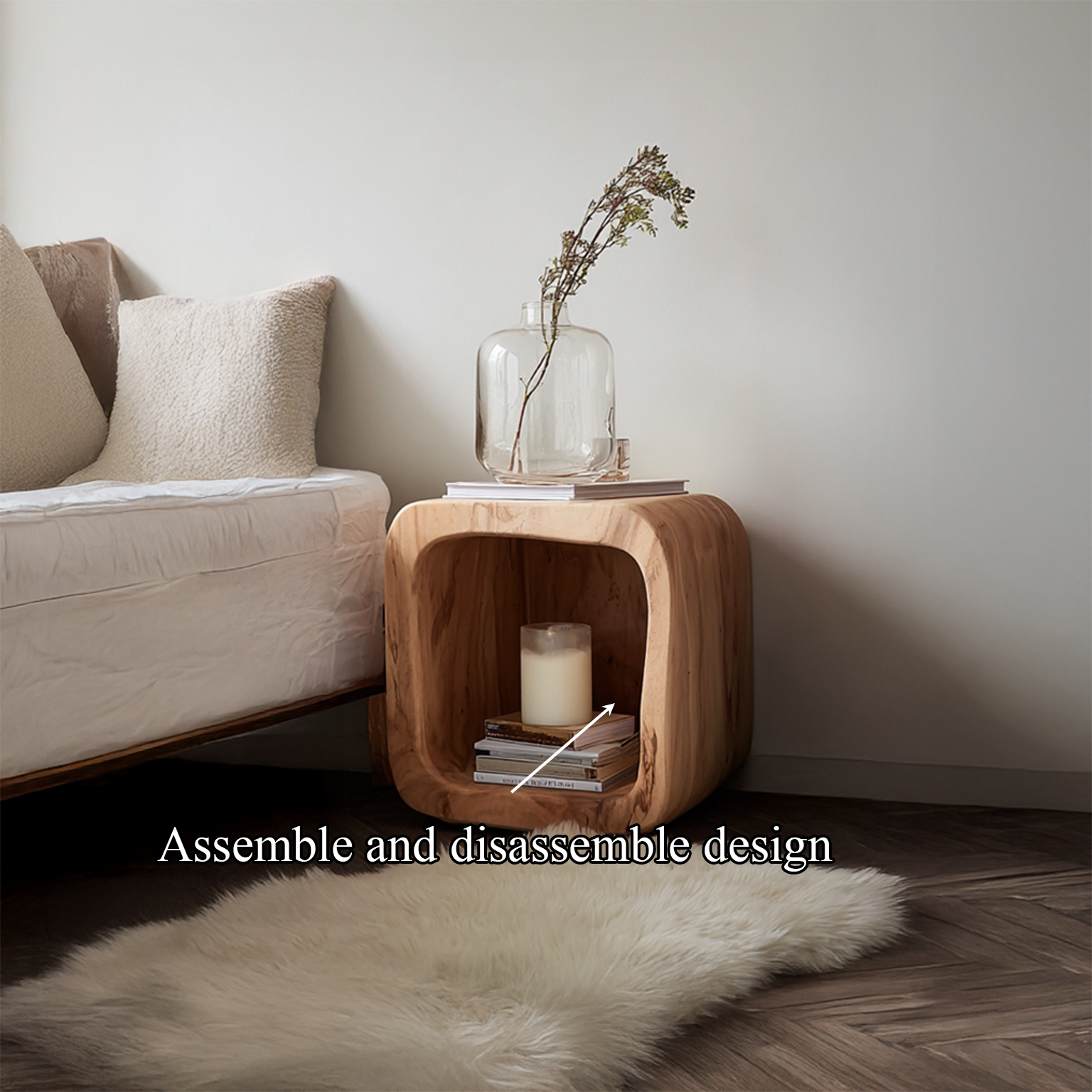 Mid Century Modern Nightstand Bedroom SINLSABT037