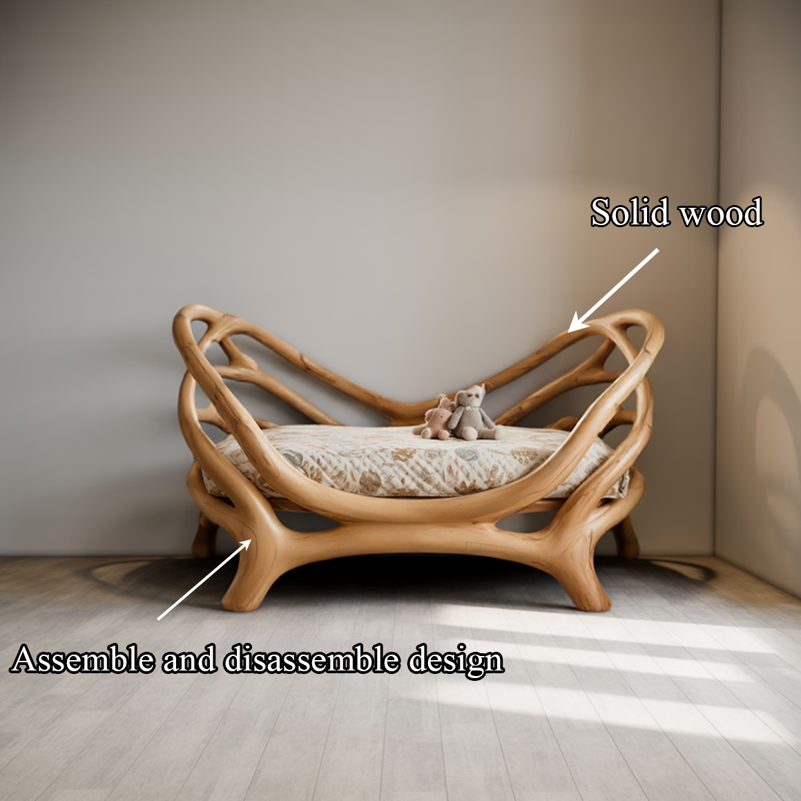 Rustic Organic Round Bed Artistic Bedroom SINLSAWB067