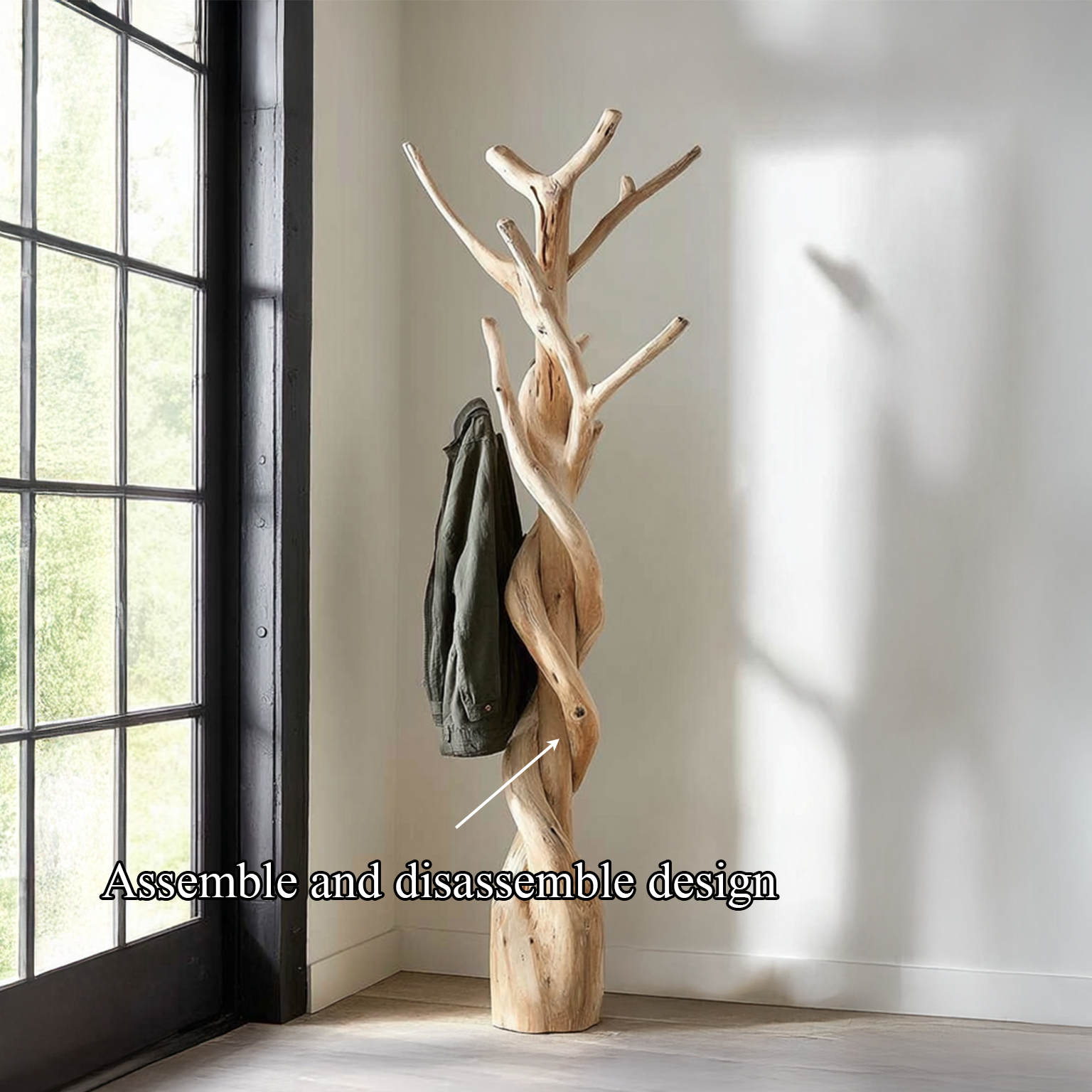 Rustic Tree Coat Rack Lounge Living Room SINLSATCR013