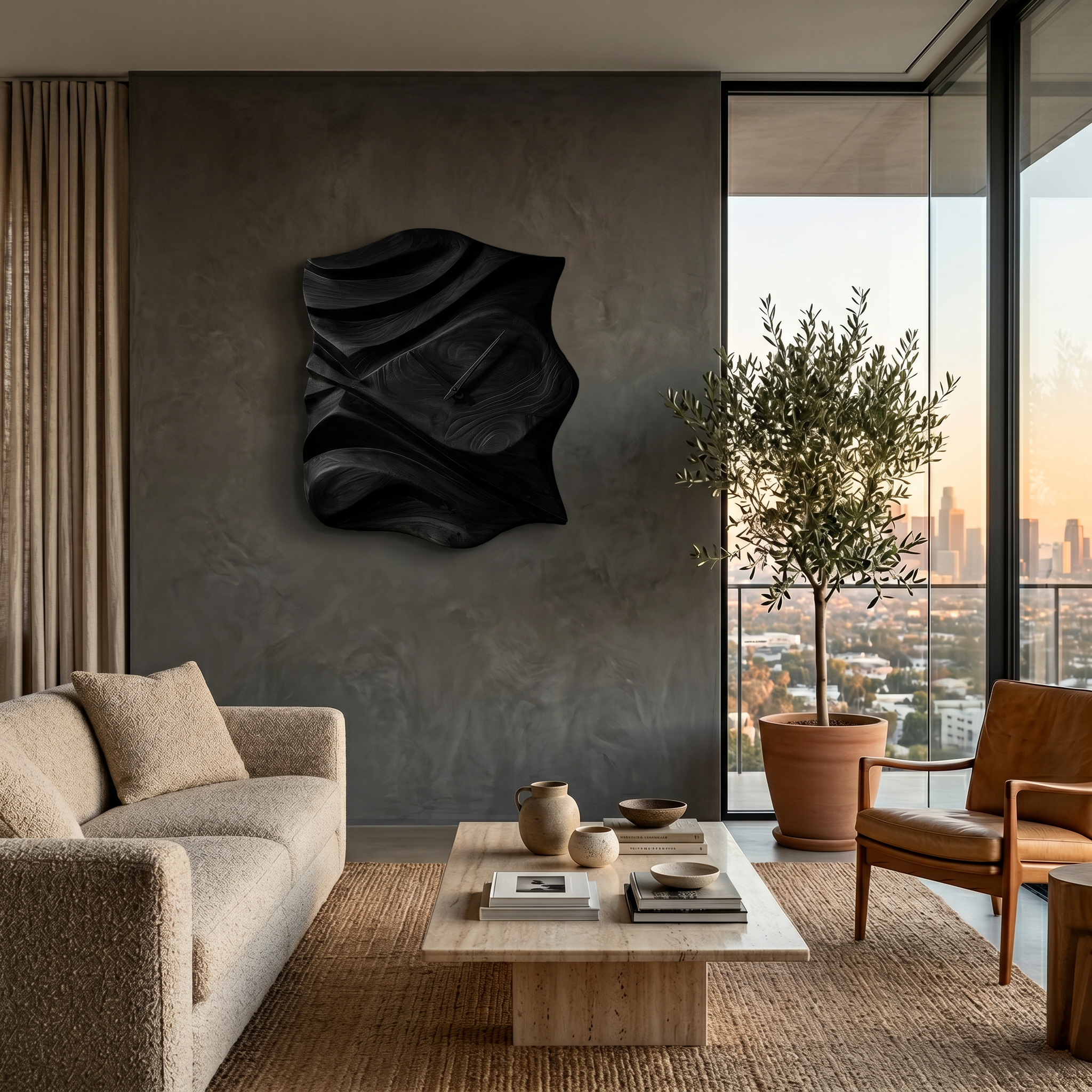 Contemporary Wooden Wall Clock For Bedroom Accent RTTHTTWAC008