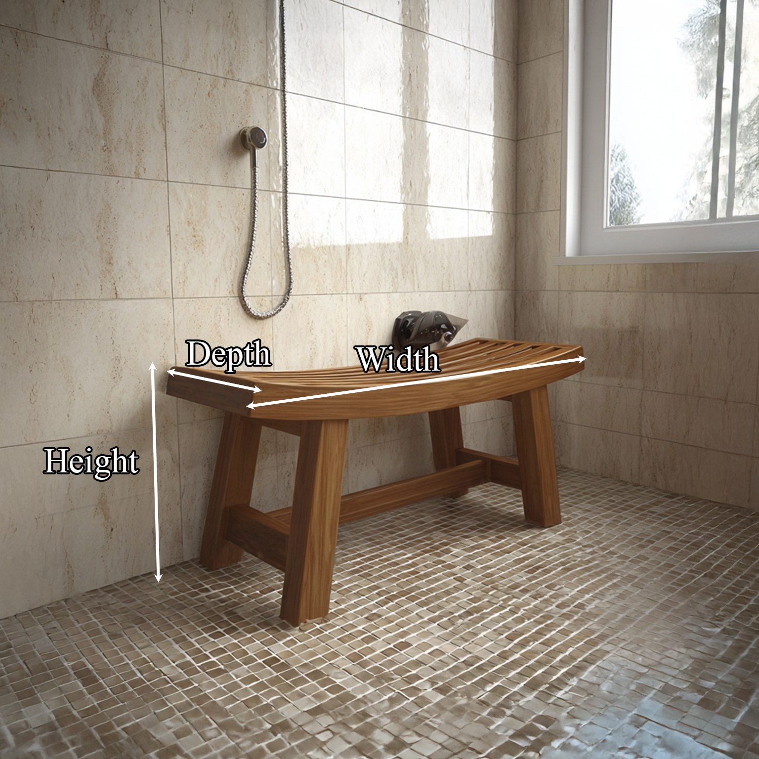 Mid Century Bench Bathroom Spa Seat Entryway SINLSARS005