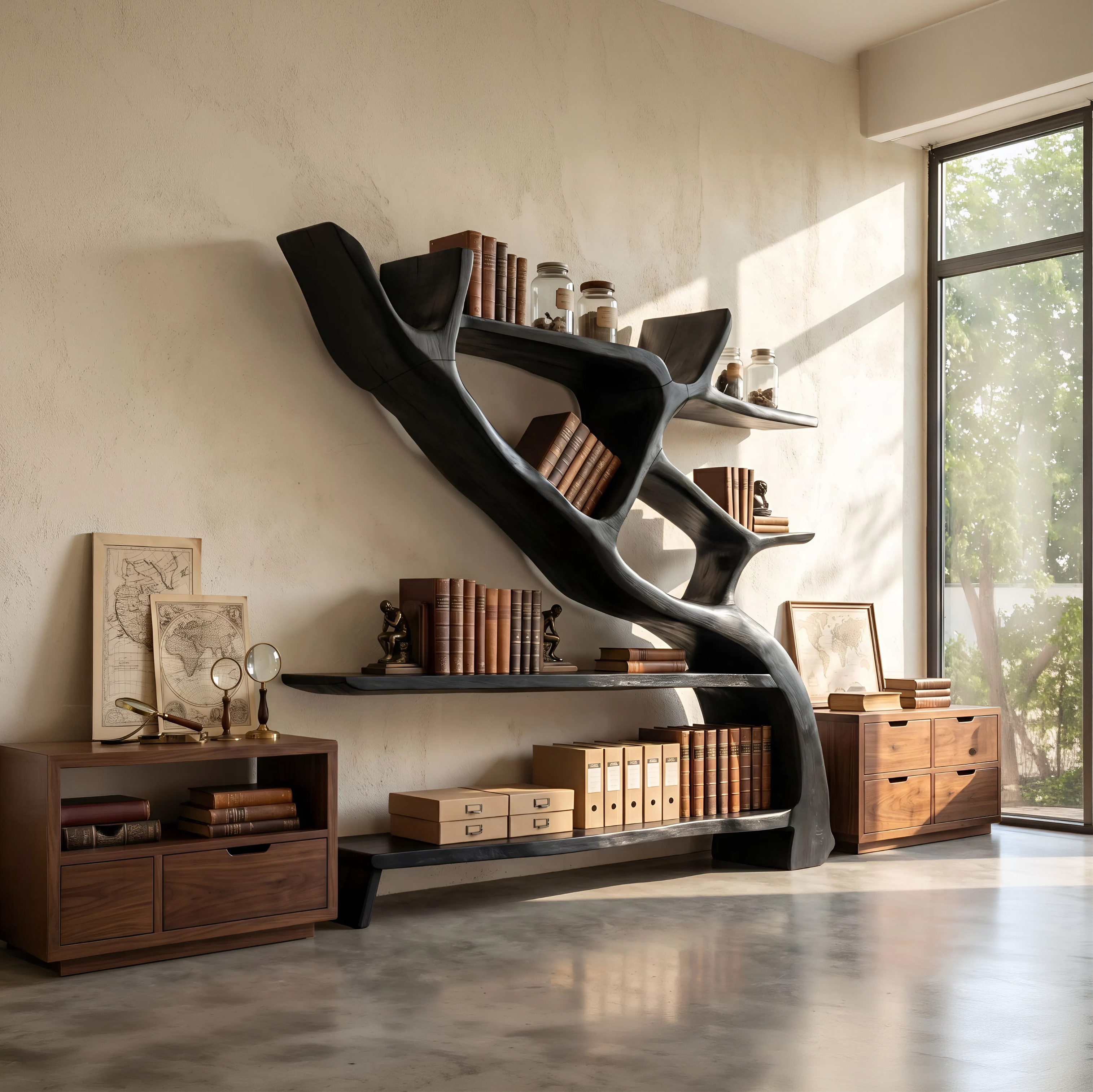 Scandinavian Artistic Bookshelf Storage Organizer For Study Room SILDTTNBS011