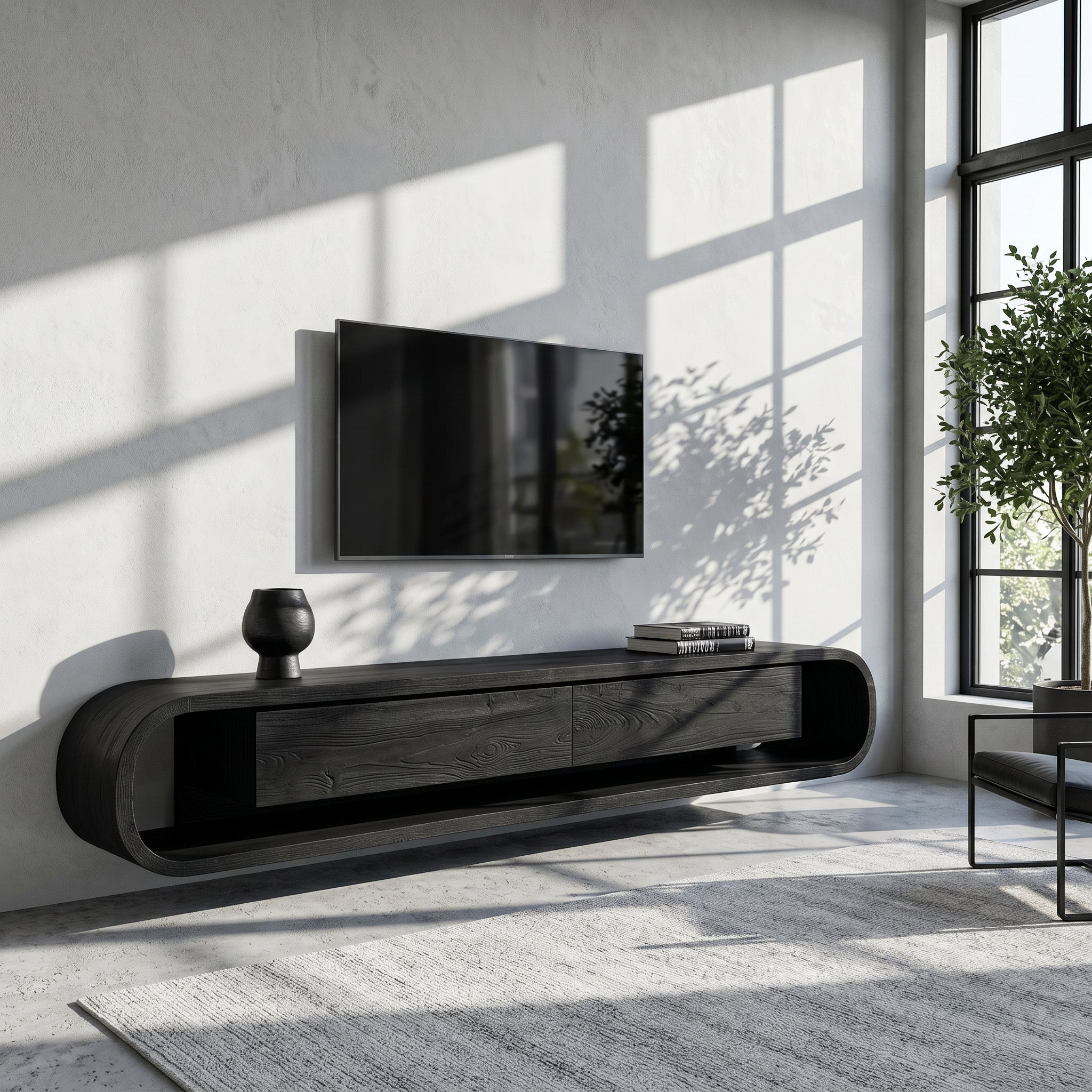 Organic Floating Sculptural TV Console For Living Room RTTHHNTVC113