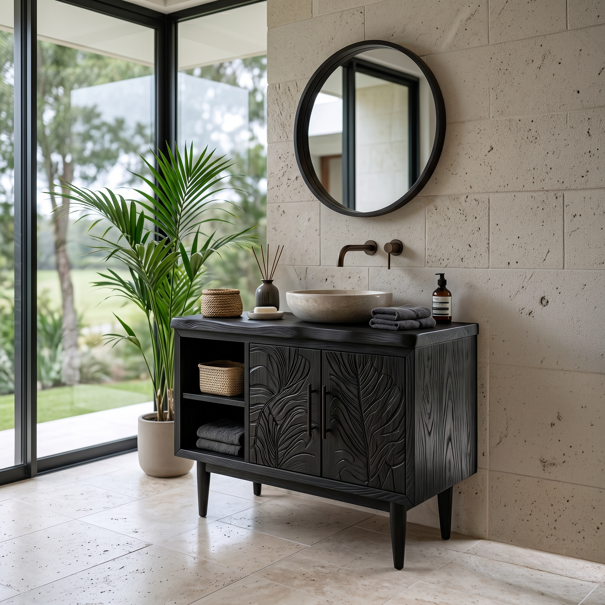 Luxury Wood Vanity Unit For Master Suite SILDTTRBRV162
