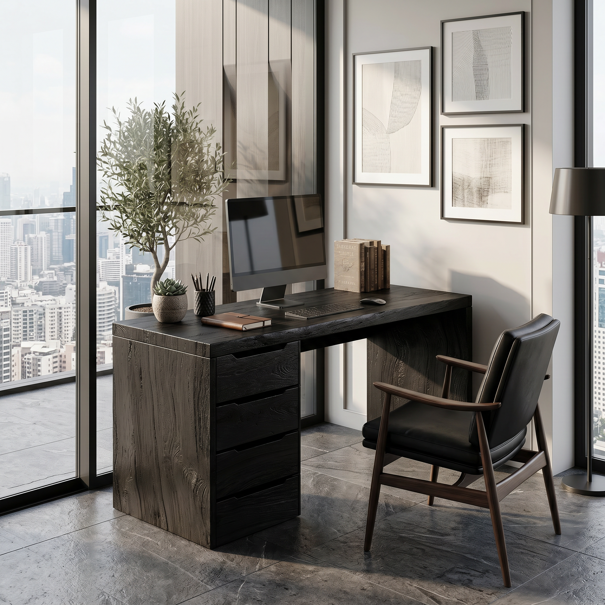 Minimalist Work Desk With Metal X Legs For Studio Room SILDTTRDE015