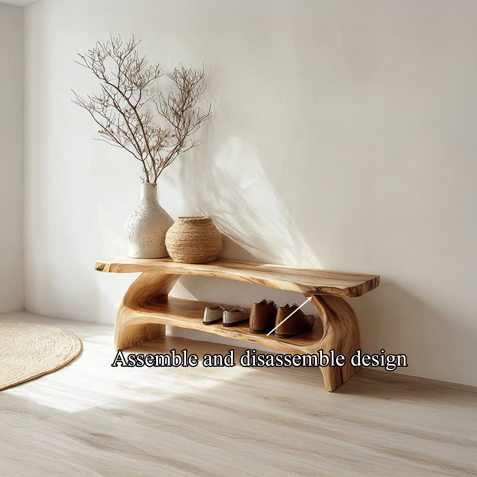 Rustic Entryway Shoe Bench Living Room SINLSASB031