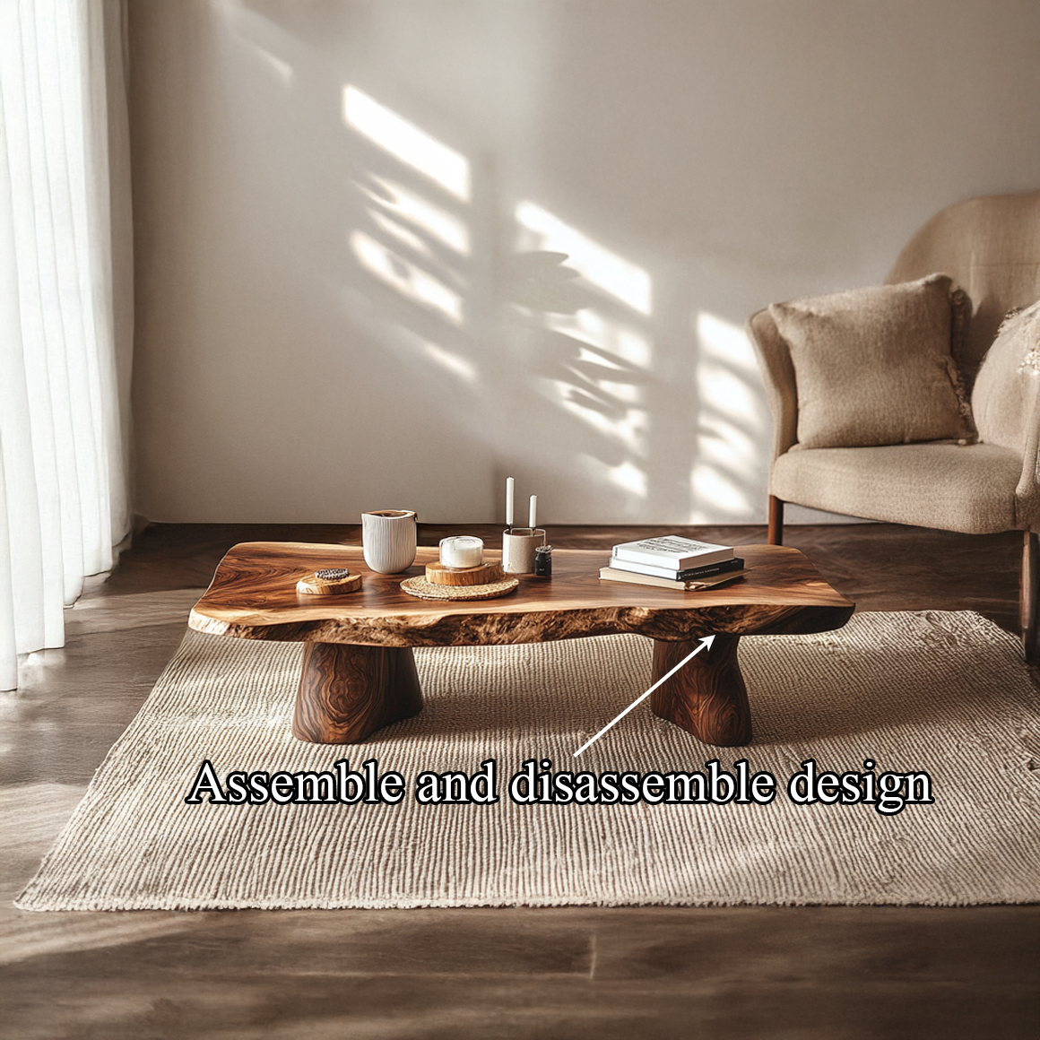 Rustic Natural Form Coffee Table Living Room SINLSACF181