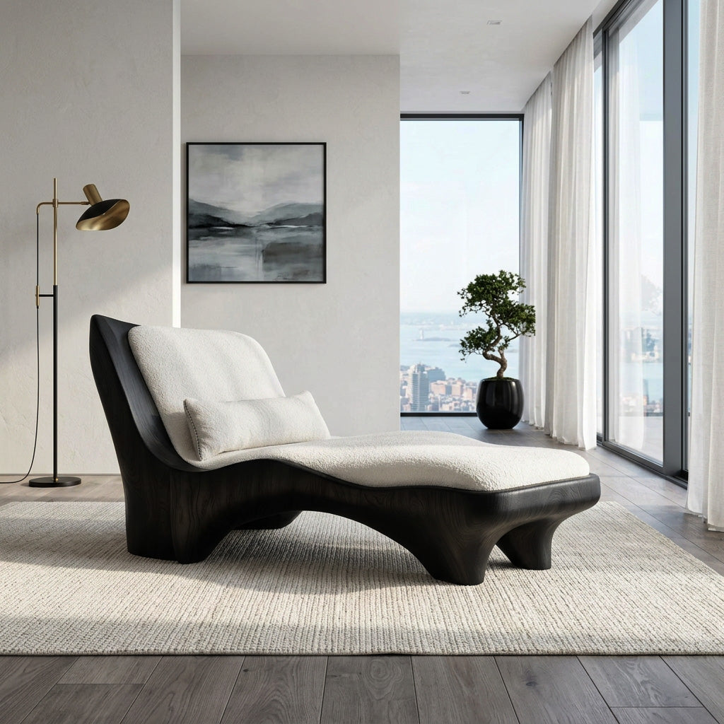 Modern Chaise Lounge With Curved Base For Living Room SITHHNSF008