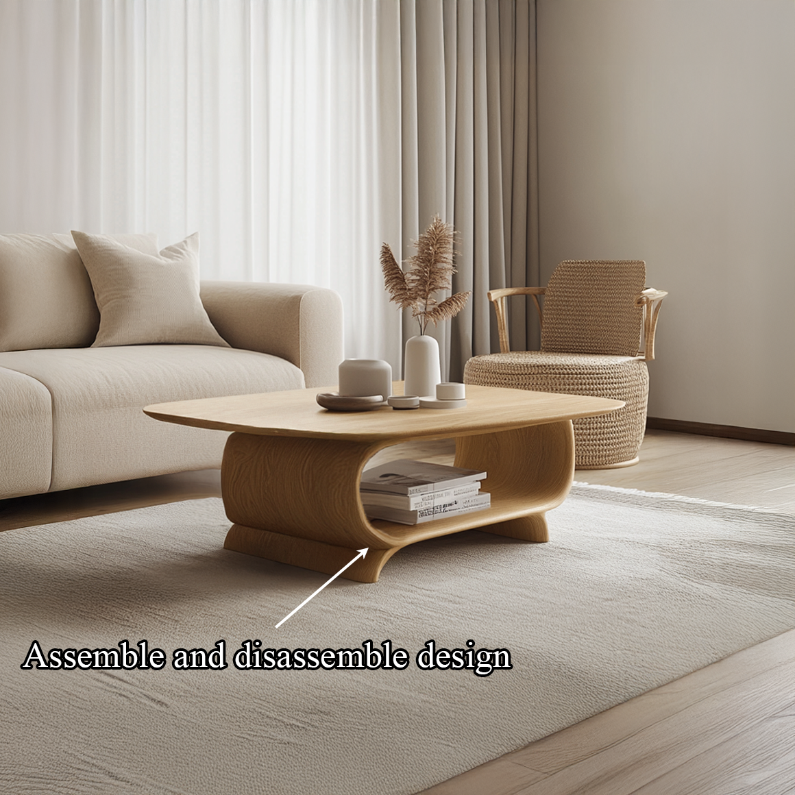 Scandinavian Modern Coffee Table Living Room Family Room SINLSACF234