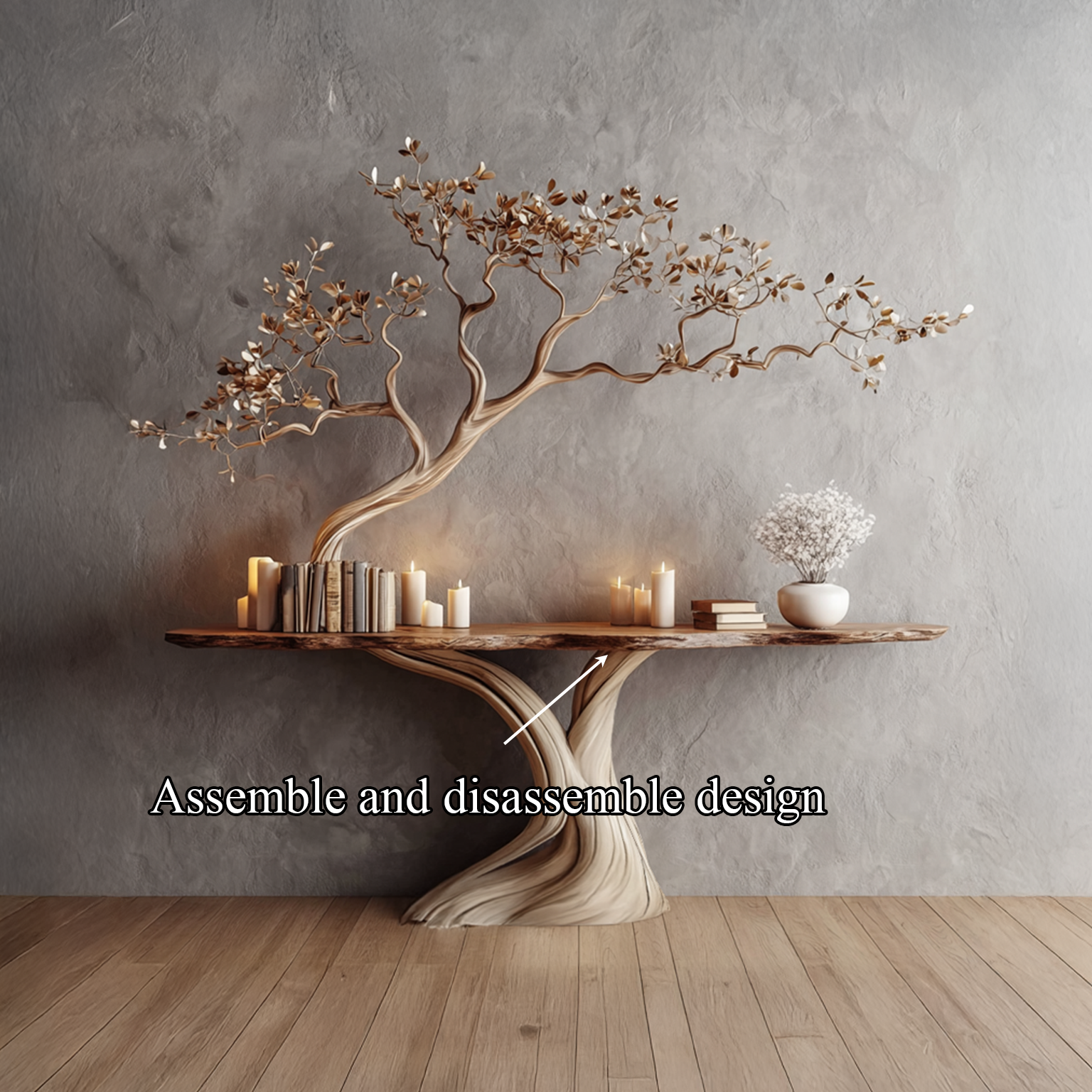 Midcentury Organic Console Table Entryway SINLSACS114