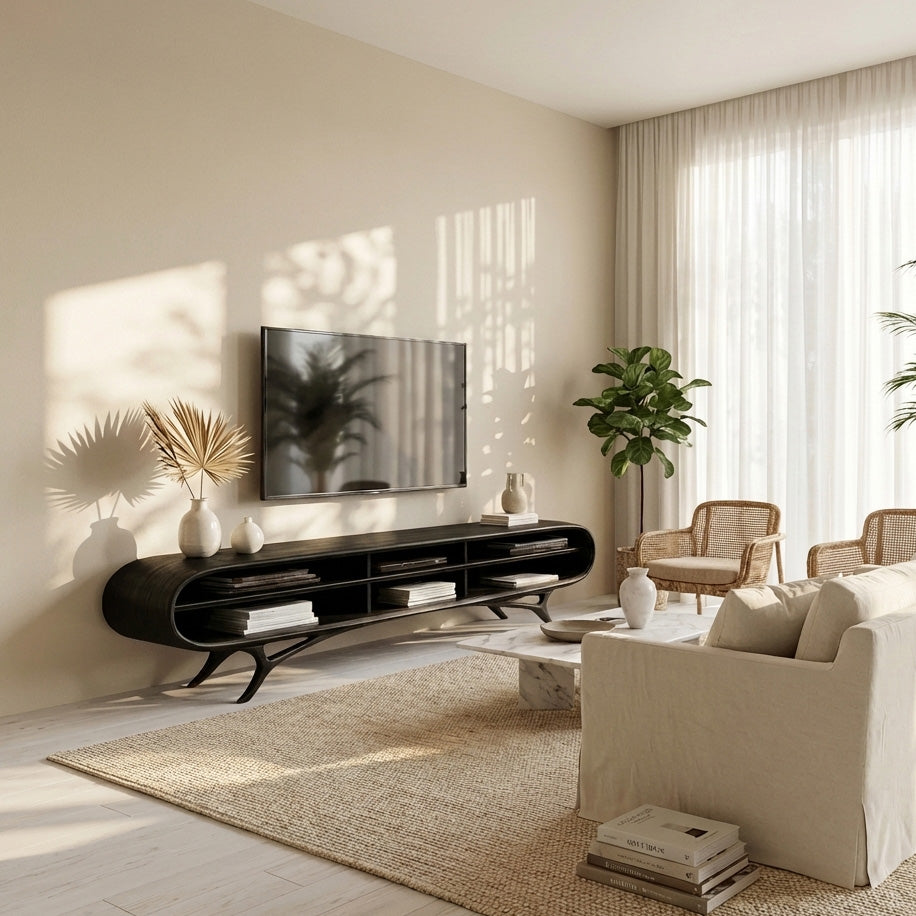 Contemporary Wooden TV Cabinet For Elegant Interior RTTHHNTVC095