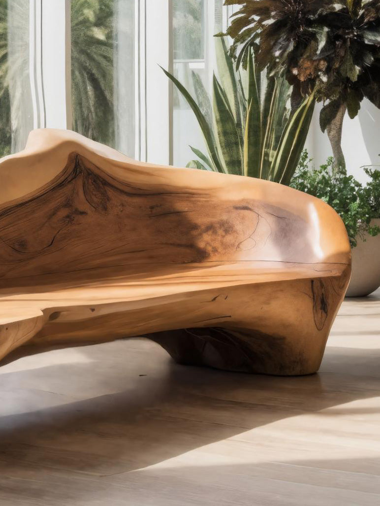 Sculptural Bench With Organic Design For Living Room SITHHNCHR043