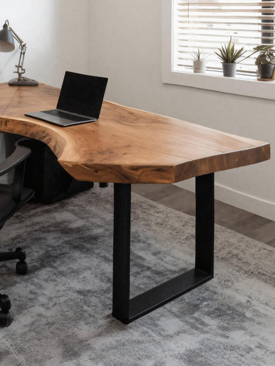 Modern Live Edge L Shaped Desk For Home Workspace SITHHNDE057