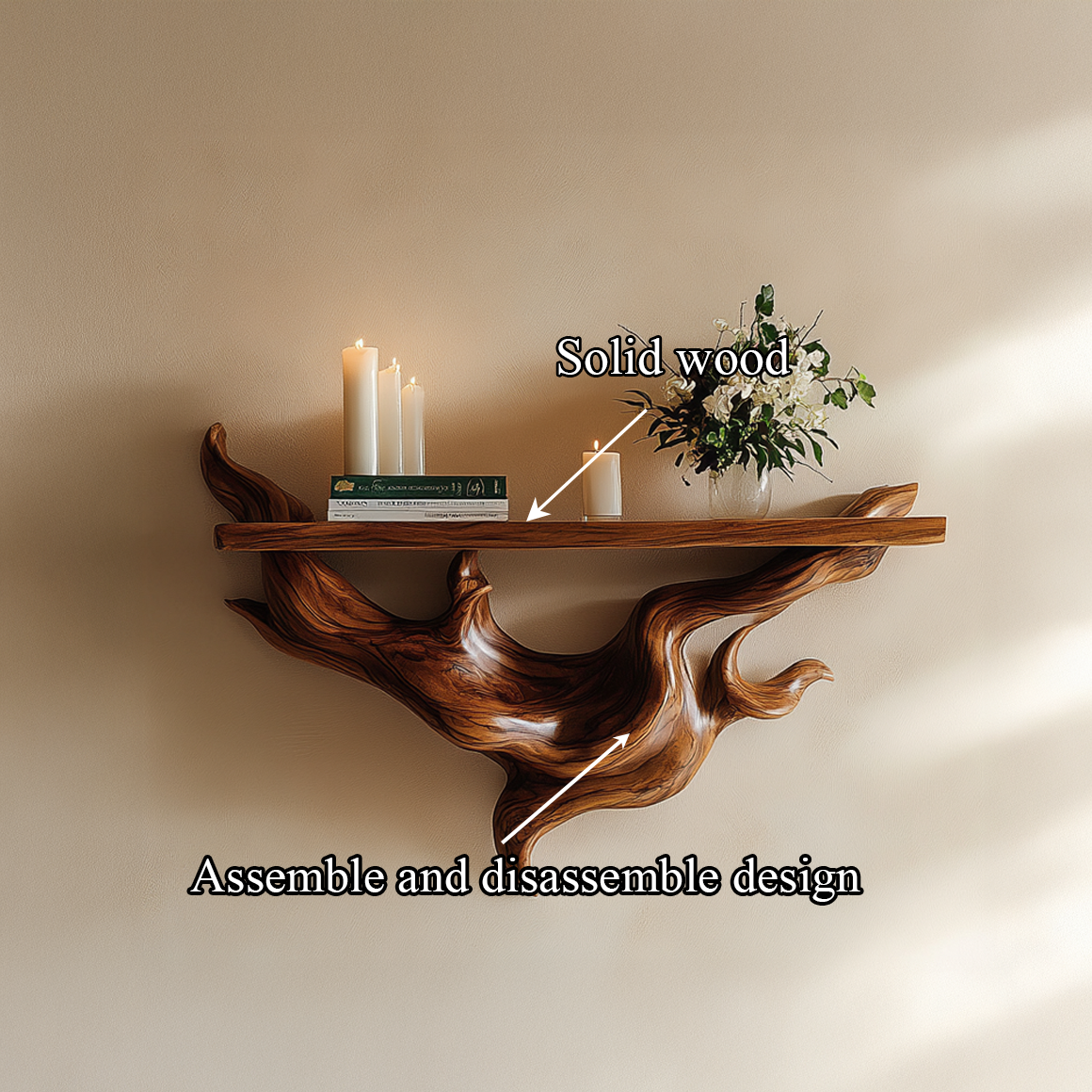 Sculptural Root Floating Shelf Modern Wall Display For Living Room SINLSAFL324