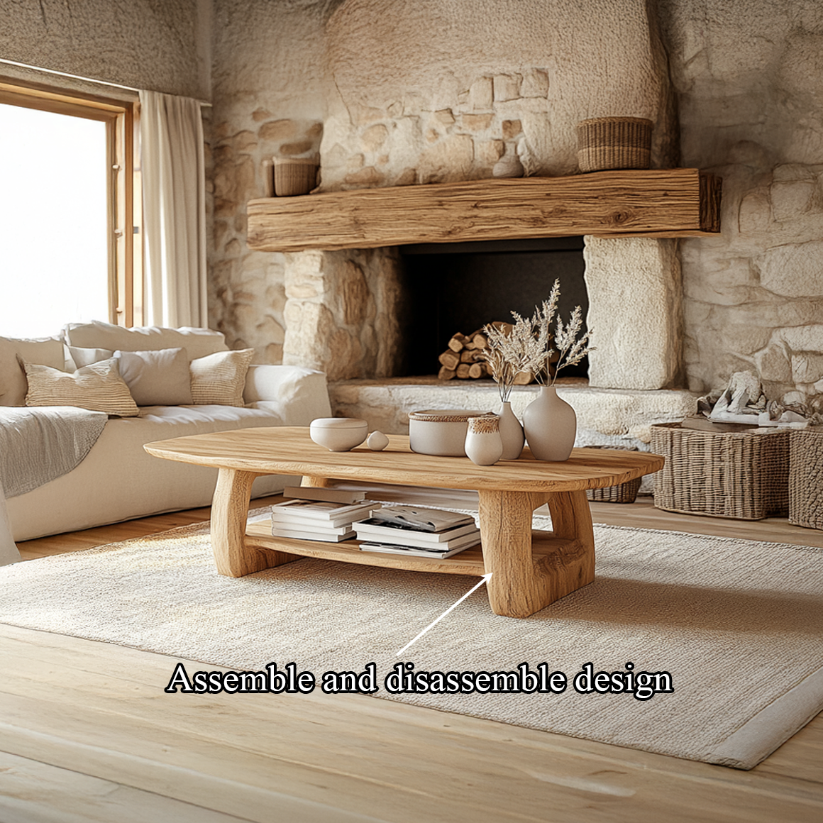 Rustic Organic Coffee Table Living Room Or Cottage Room SINLSACF229