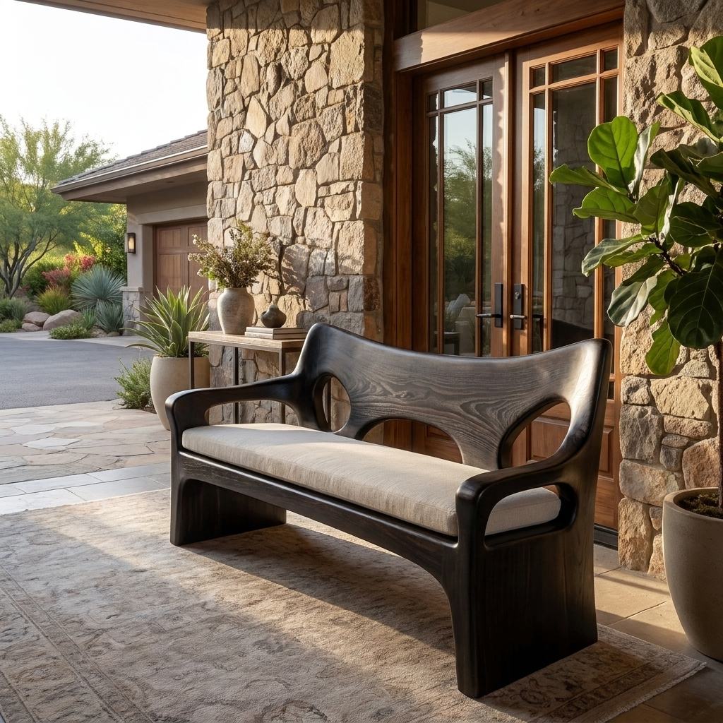 Modern Sofa With Sculptural Wood Frame For Home RTTHTTSF037