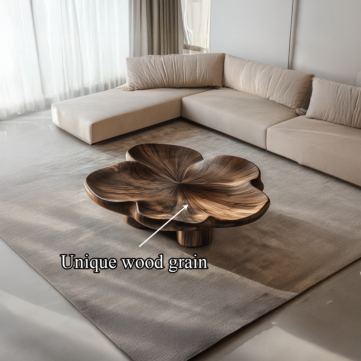 Organic Sculptural Petal Coffee Table Living Room Lounge Room SINLSACF195