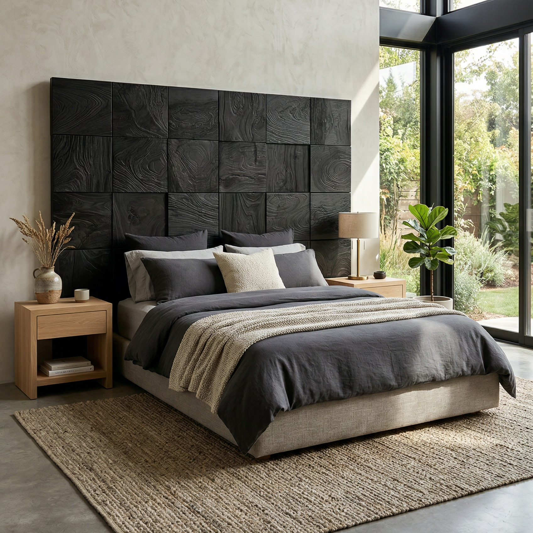 Rustic Square Panel Headboard For Modern Farmhouse Bedroom Decor SILDTTRHB004