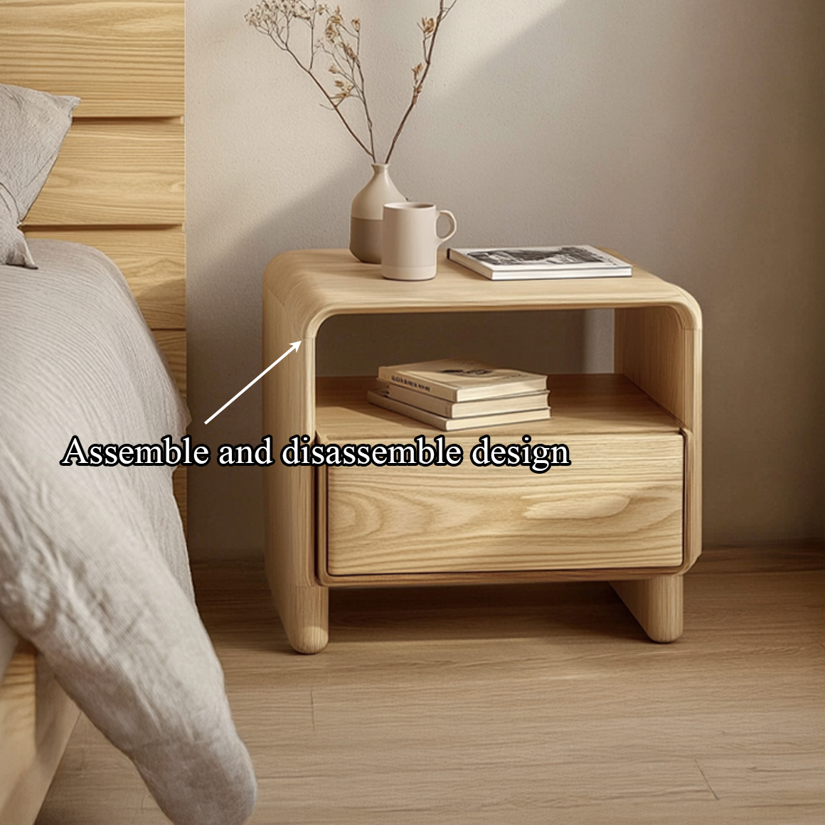 Mid Century Accent Bedside Table For Bedroom SINLSABT177