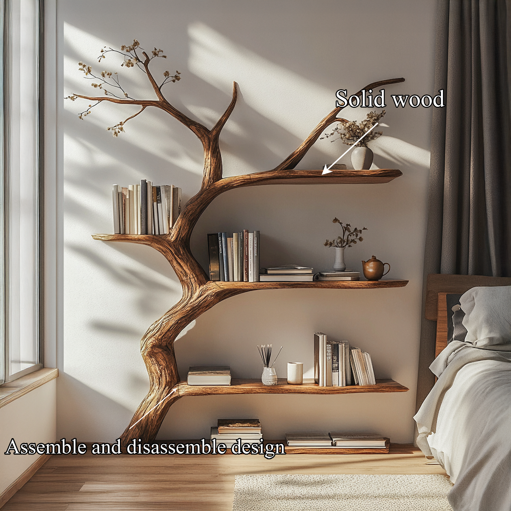 Rustic Sculptural Wall Shelf For Studio Or Reading Room SINLSATB699