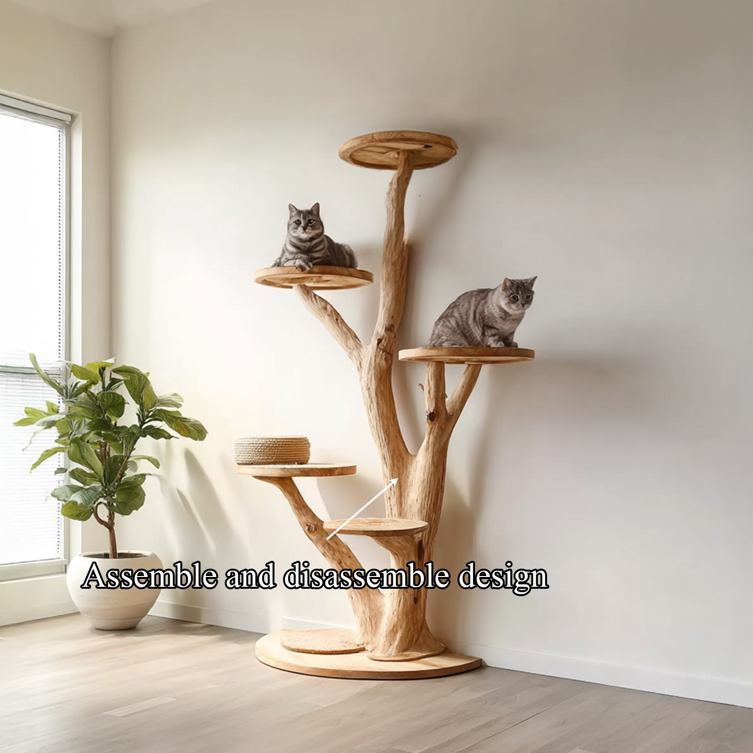 Rustic Tree Cat Tower Modern Living Room SINLSATT024