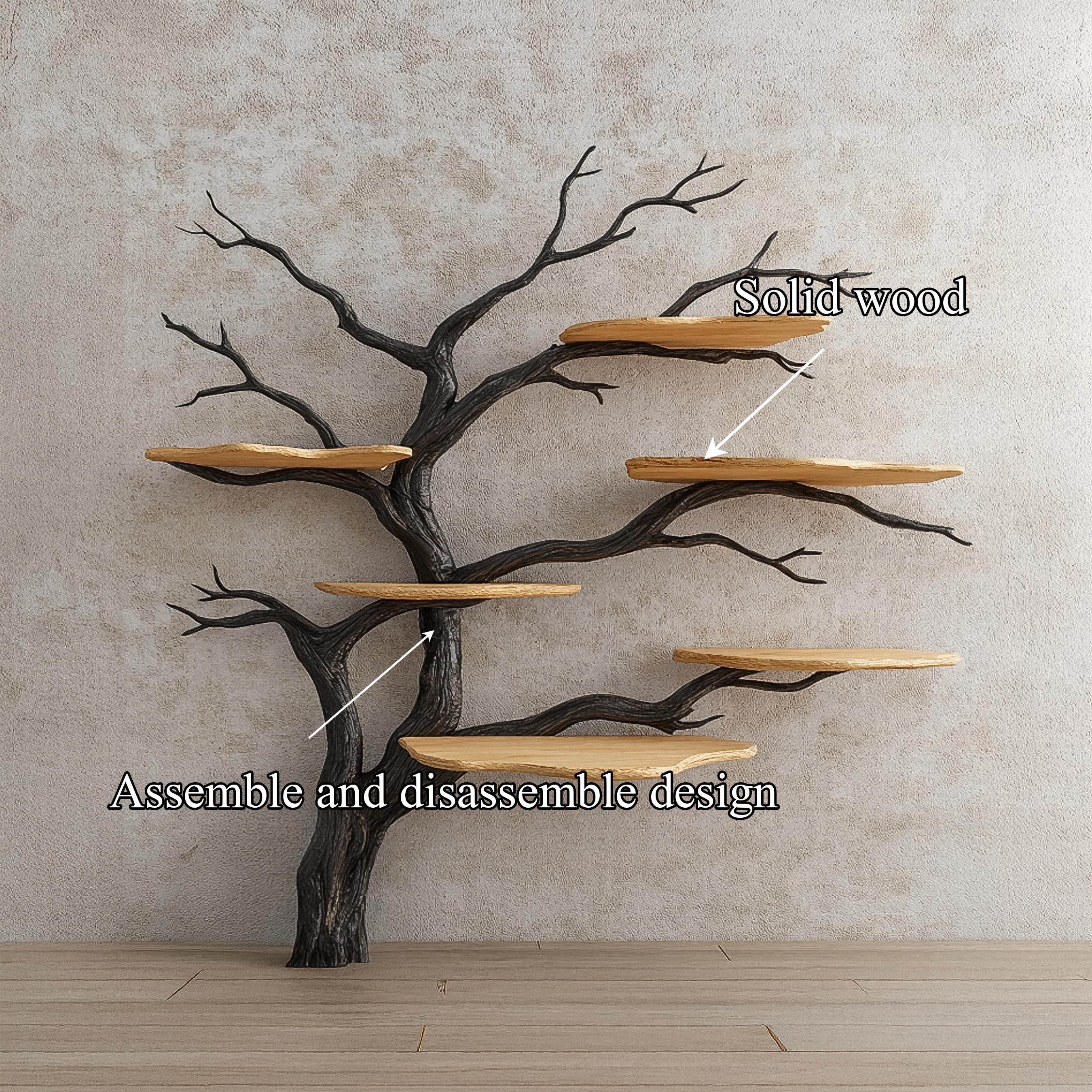 Rustic Tree Display Shelf Modern Living Room SINLSATB564