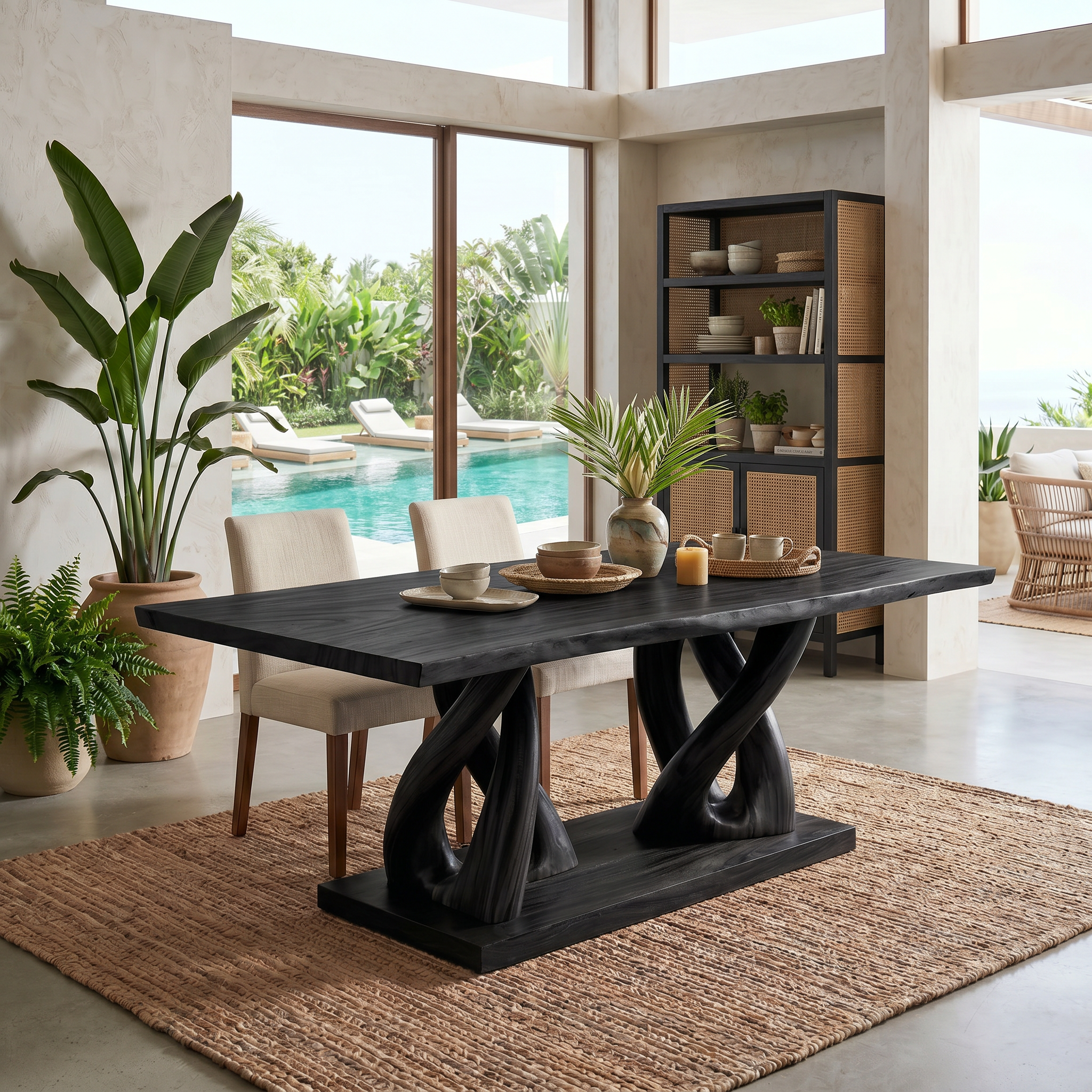 Coastal Rectangular Banquet Table For Resort Dining Room SILDTTRDN075