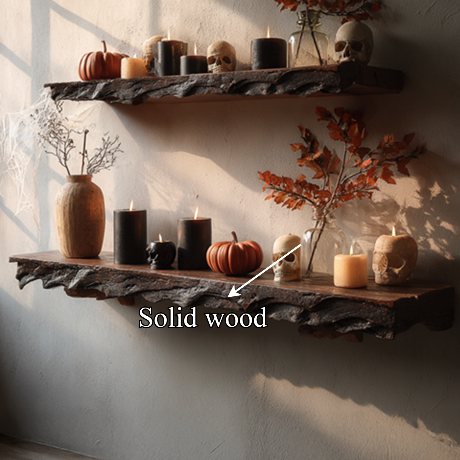 Rustic Floating Shelf Halloween Entryway Hallway SINLSAFL099