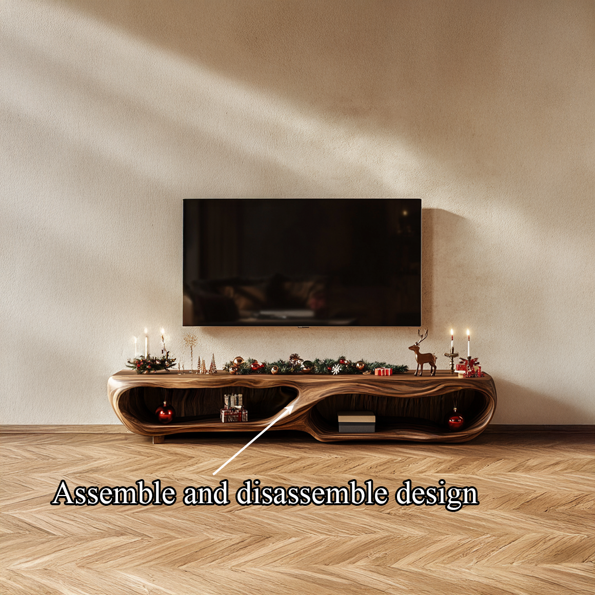 Rustic Christmas TV Cabinet Living Room SINLSASC220