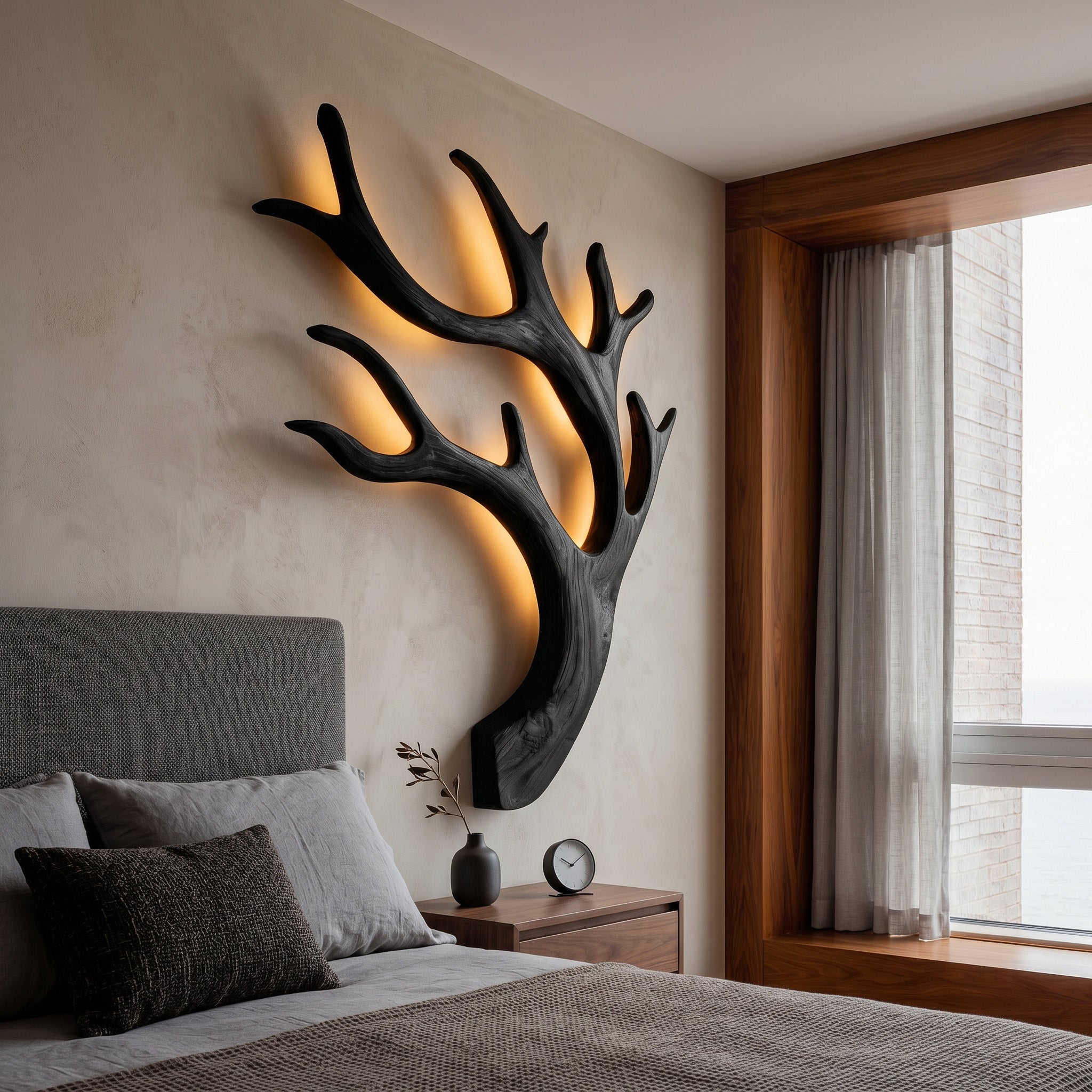 Artistic Wooden Wall Light For Quiet Luxury Interior RTTHHNLAM087
