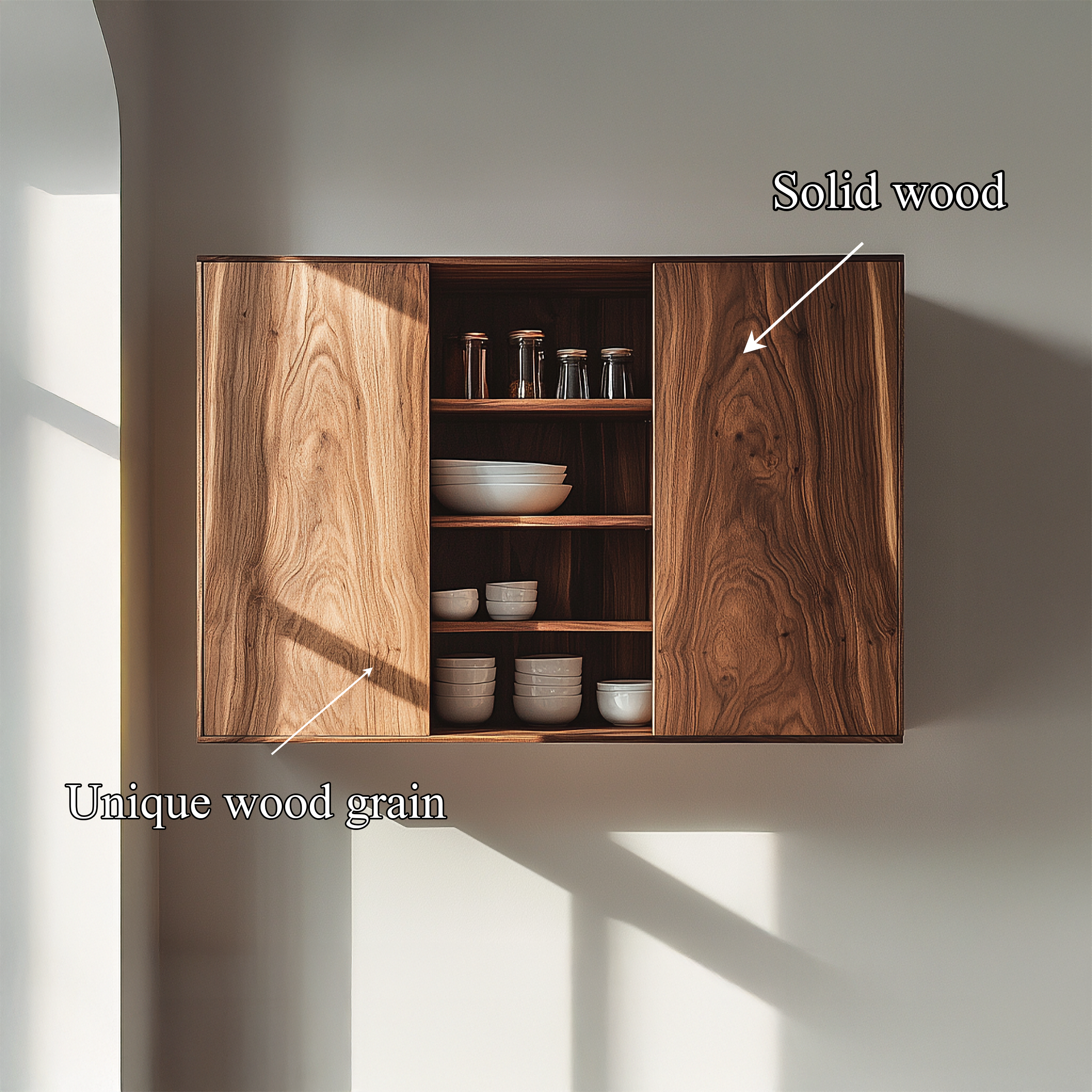 Mid Century Wall Display Cabinet For Kitchen Or Dining Room SINLSAKC007