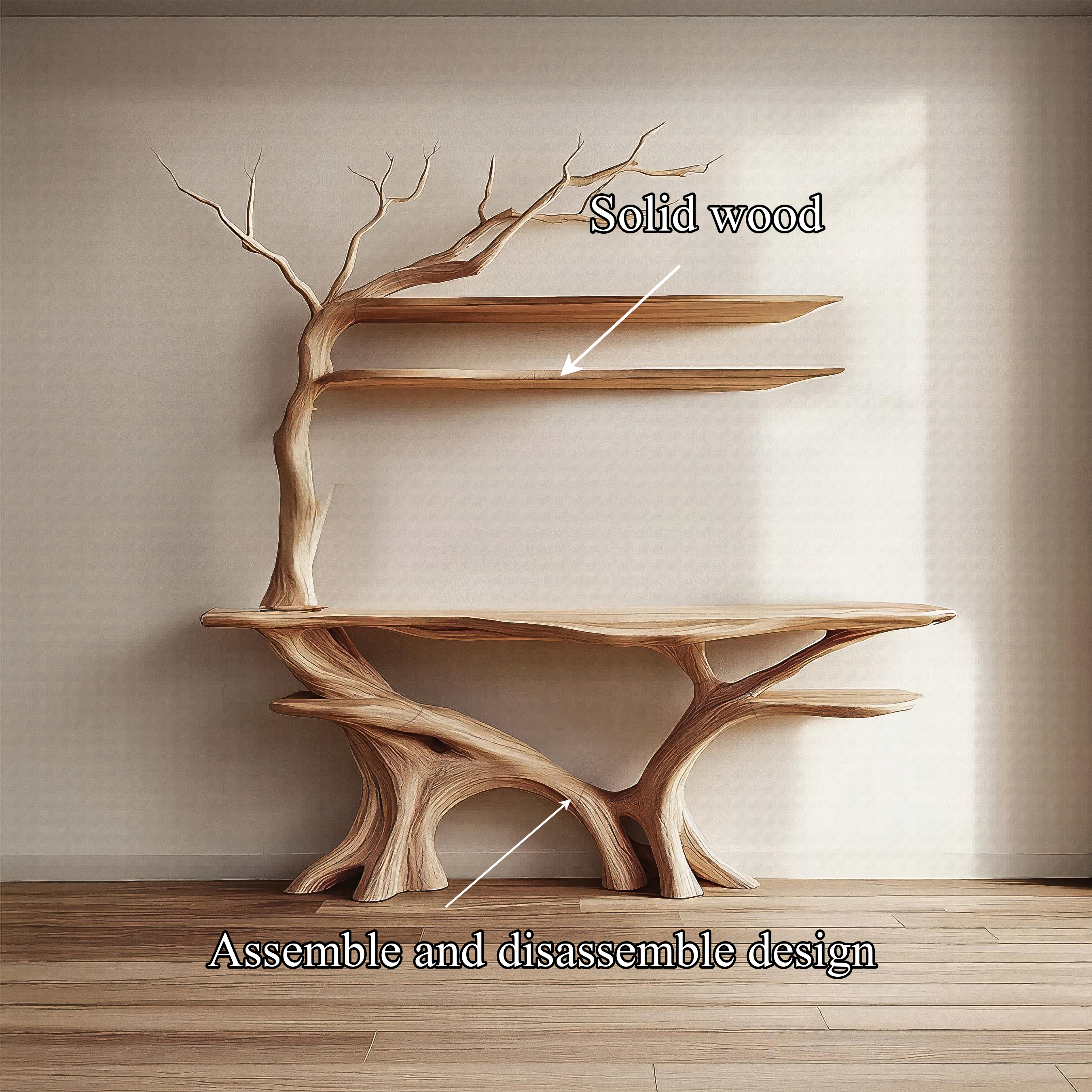 Rustic Tree Console Table Christmas Entryway Holiday Display SINLSACS388