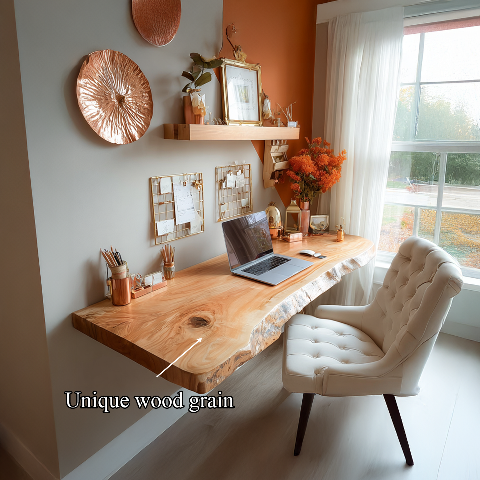 Rustic Floating Desk Living Home Office SINLSAFL090