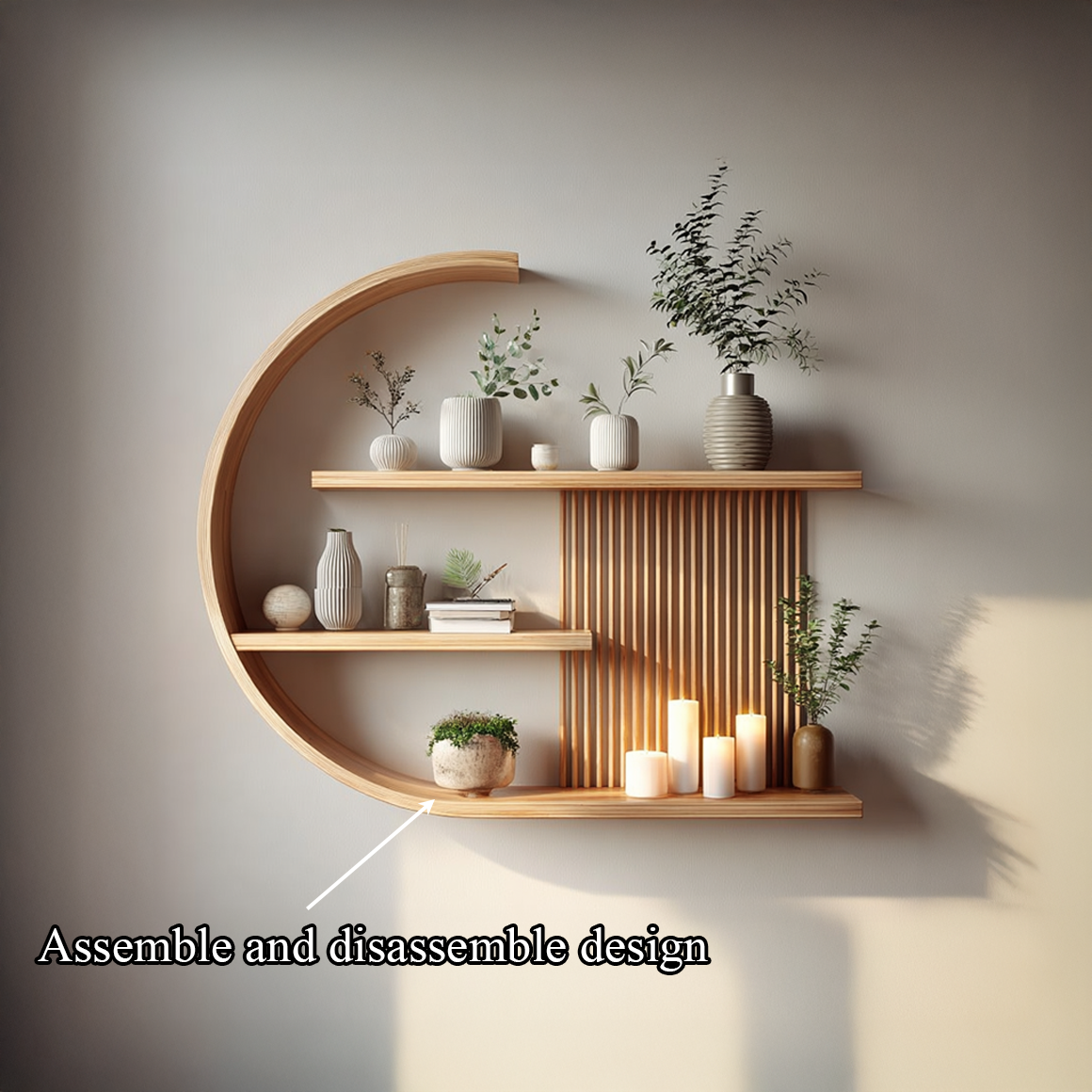 Japandi Minimal Wall Shelf Living Room And Calm Space SINLSAFL231