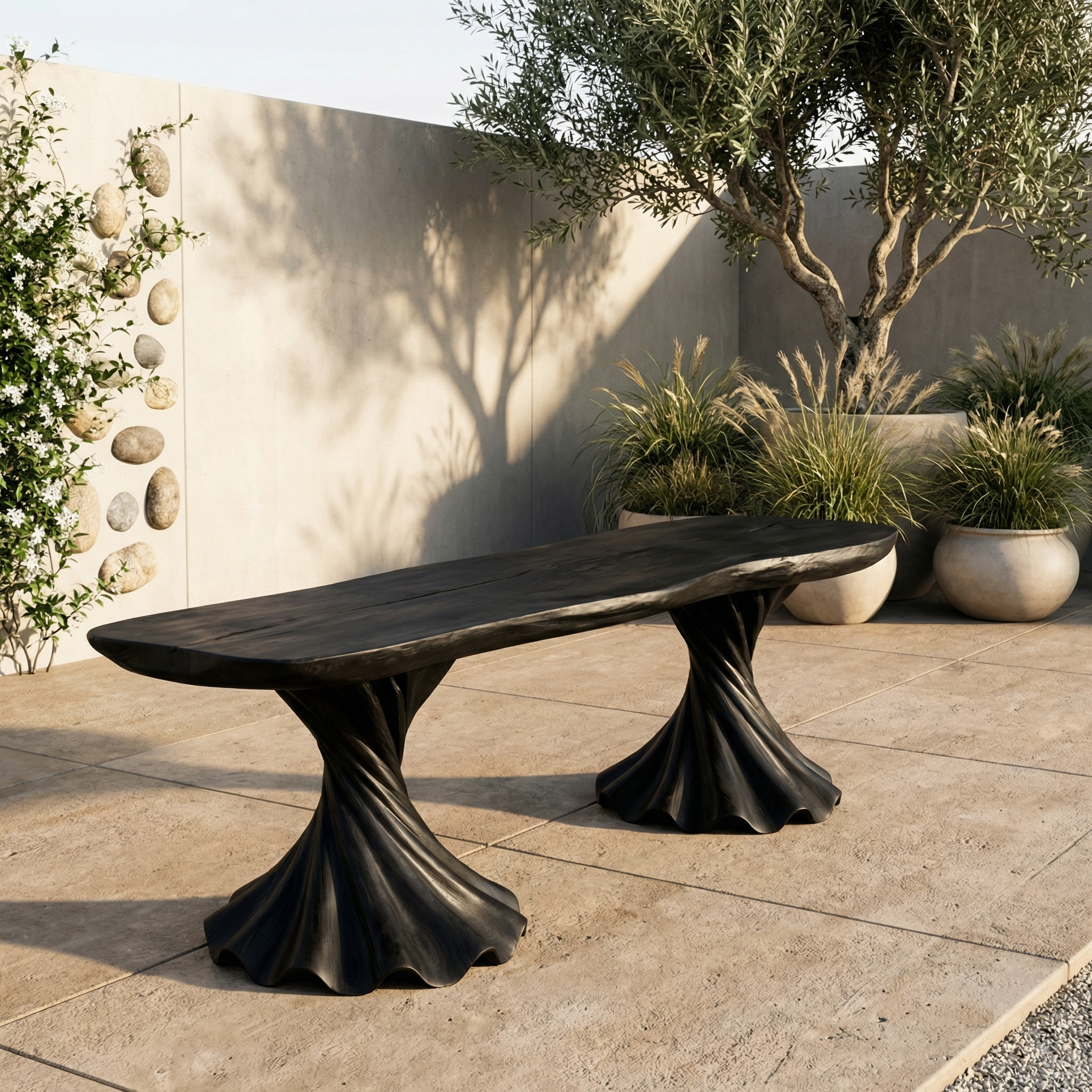 Rustic Bench Solid Wood Twisted Pedestal Base Entryway SINLHARS094