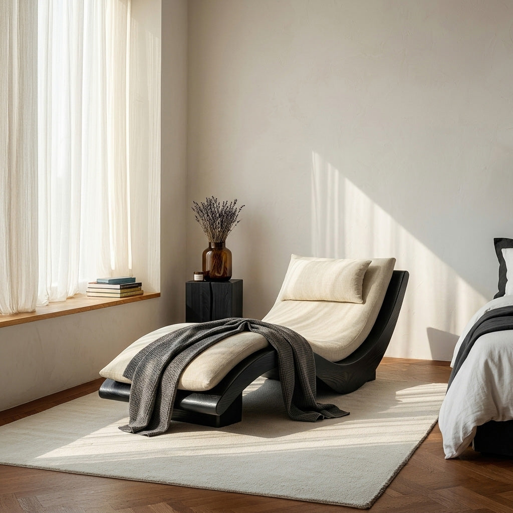 Minimalist Natural Wood Lounge Chair For Bedroom Decor RTTHHNSFA032