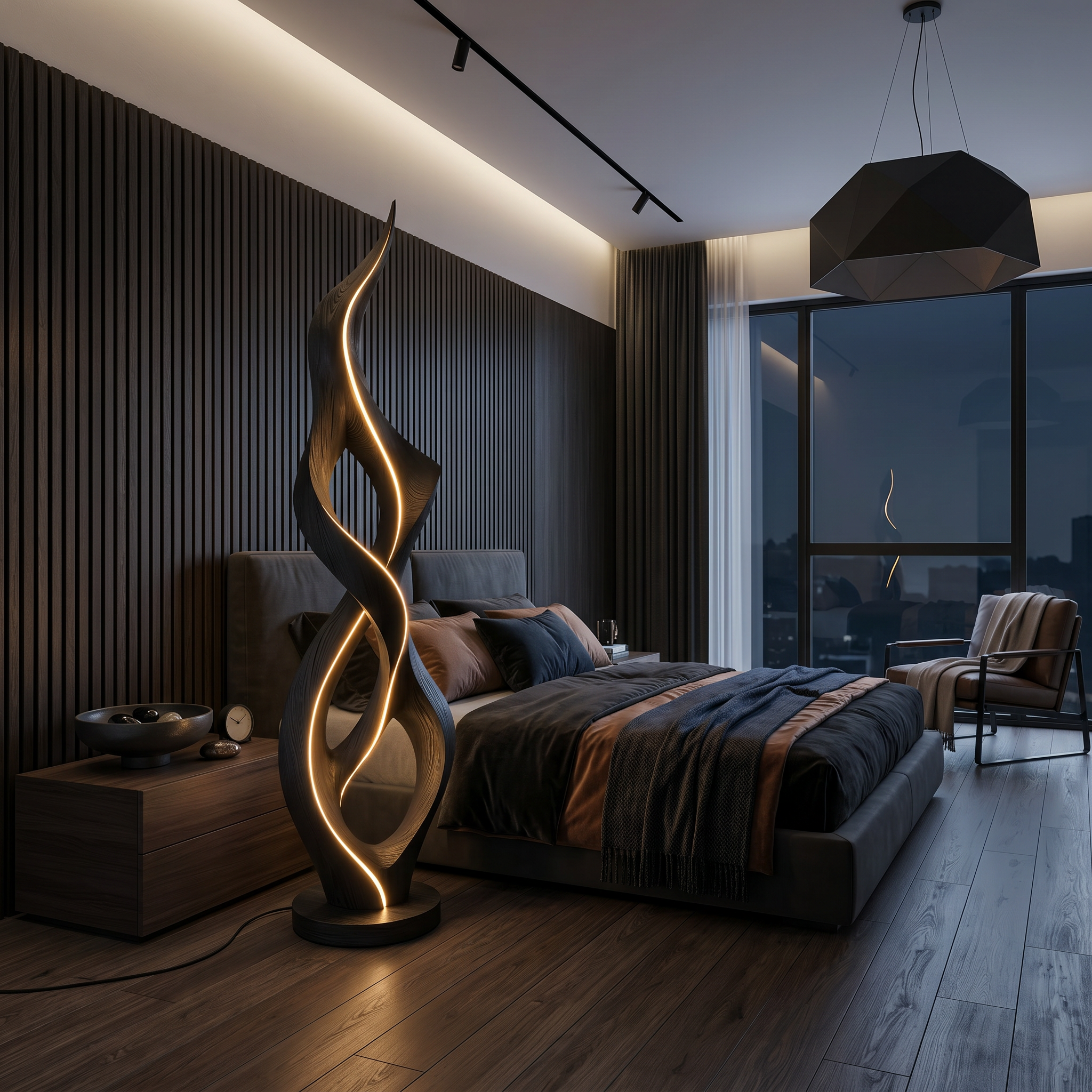 Organic Twist Floor Lamp For Cozy Living Room SILDTTNLAM001