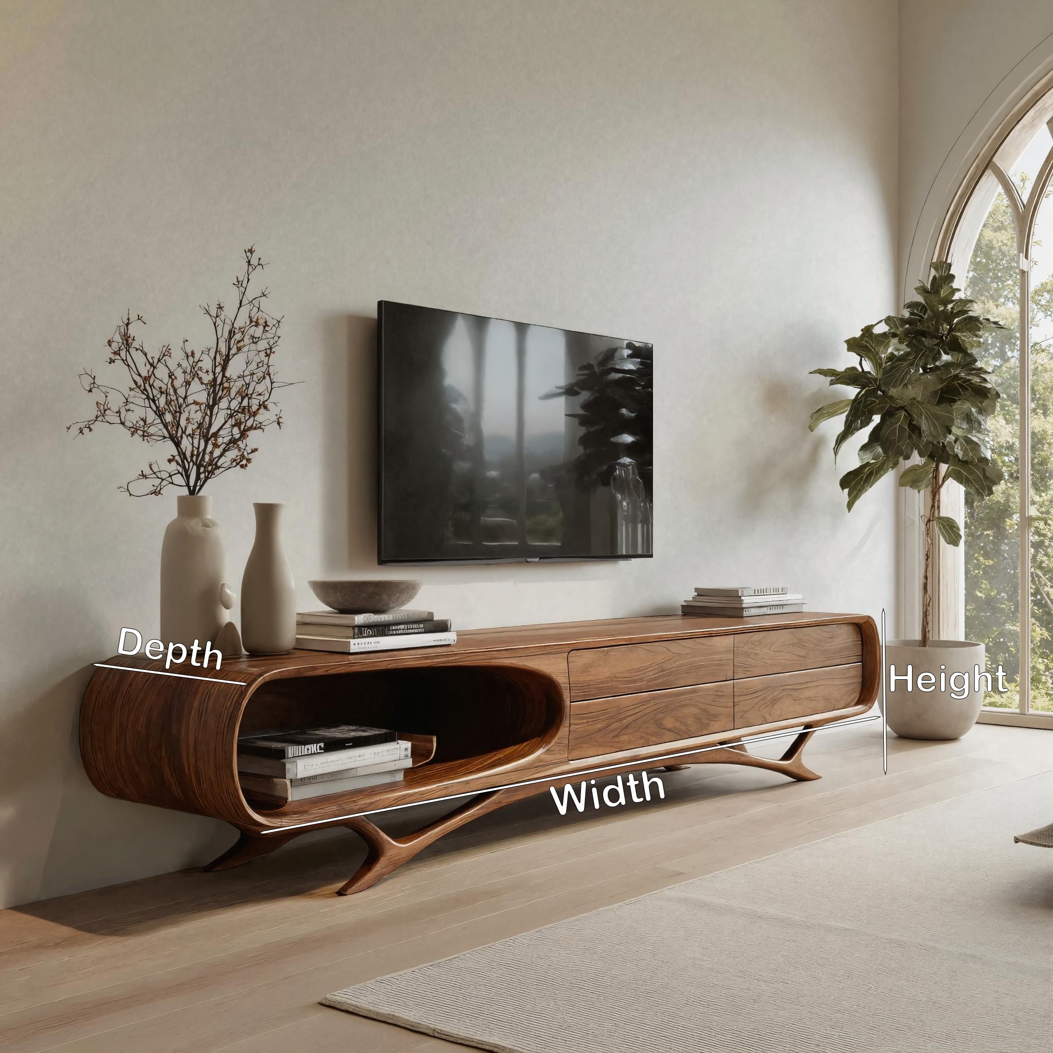 Contemporary Wooden TV Cabinet For Living Room Decor RTTHHNTVC084