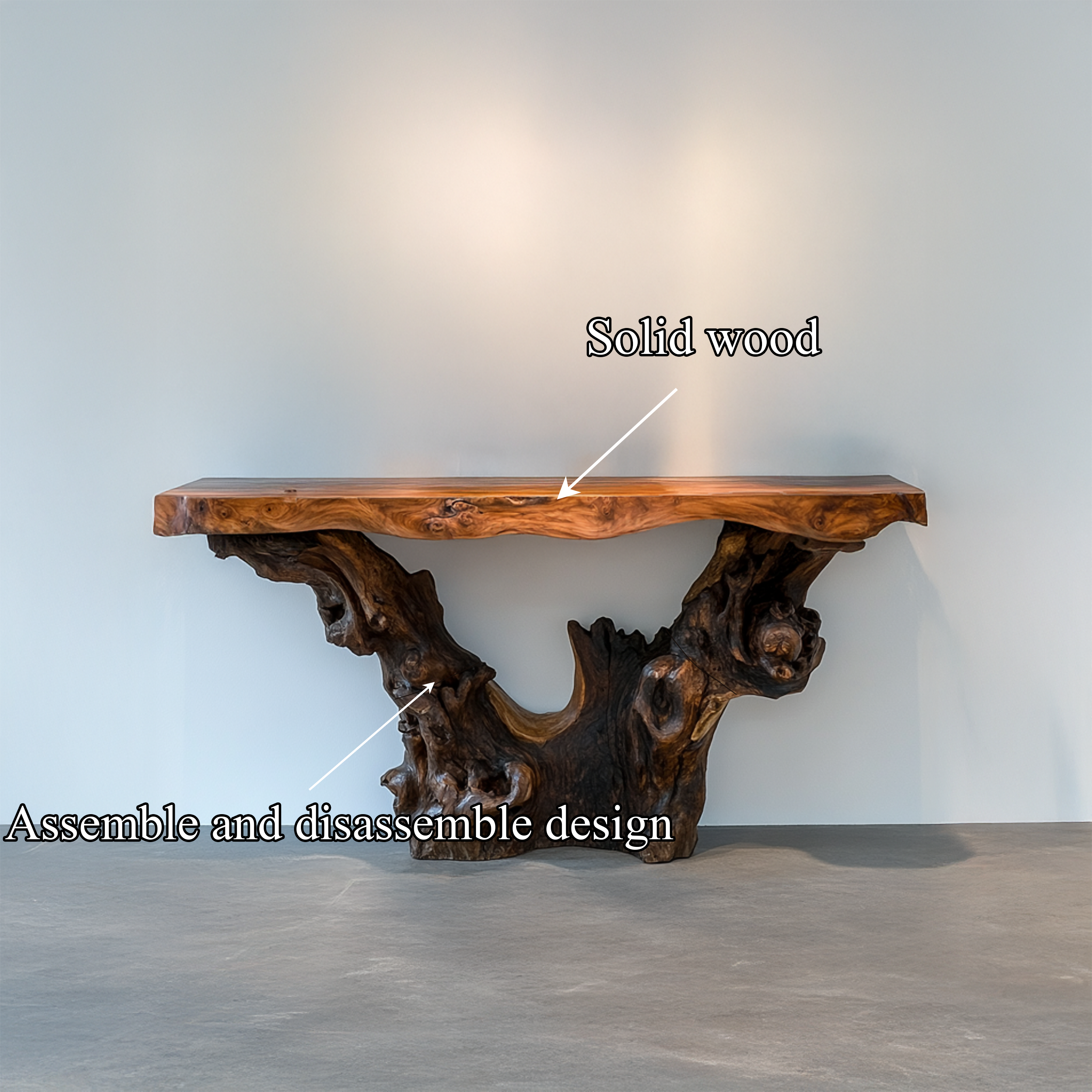 Mid Century Modern Console Table Curved Base Studio SINLSACS381