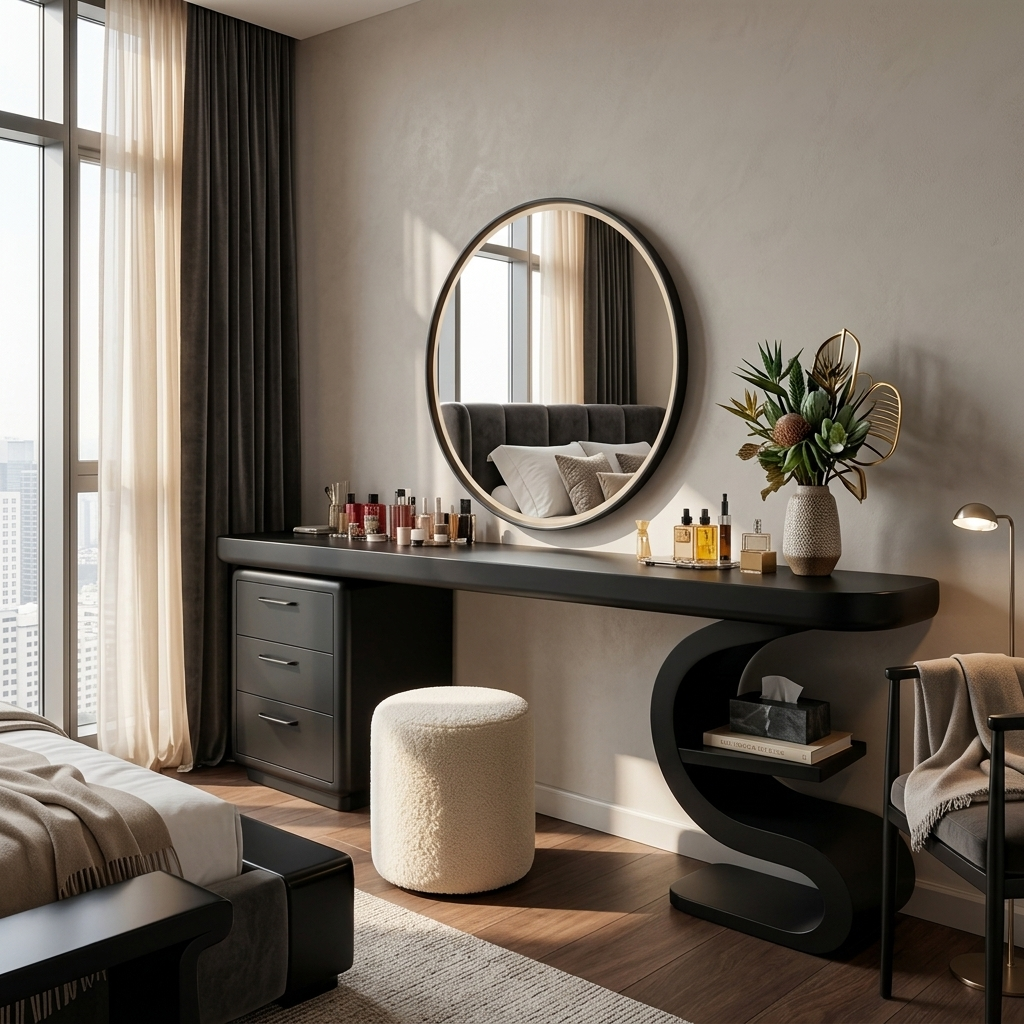 Modern Sculptural Vanity Table For Dressing Area SITHTTMV021
