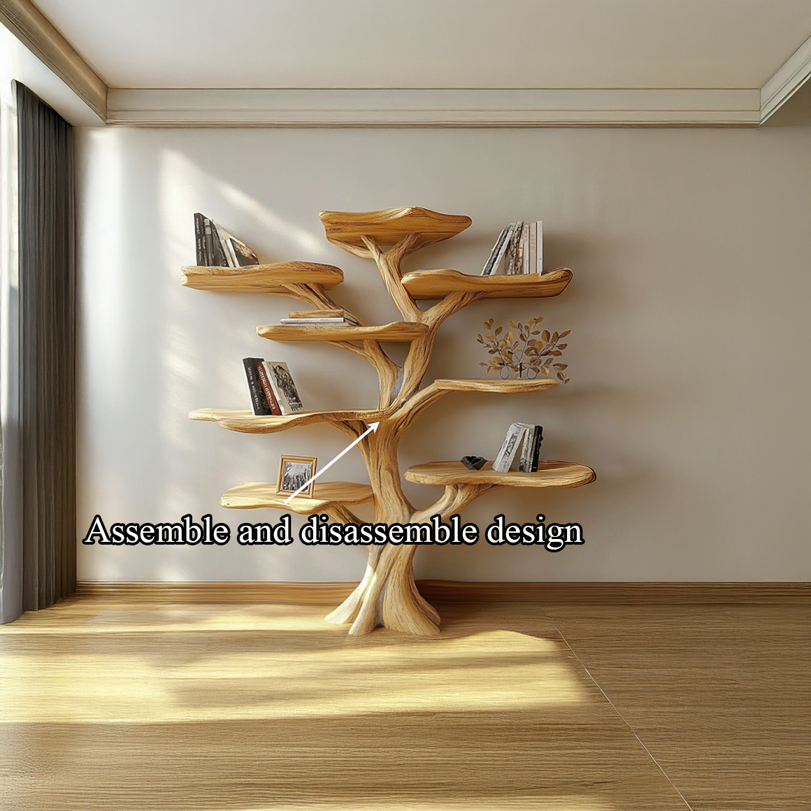 Rustic Artistic Mushroom Tree Bookshelf Home Office Or Living Room SINLSATB454
