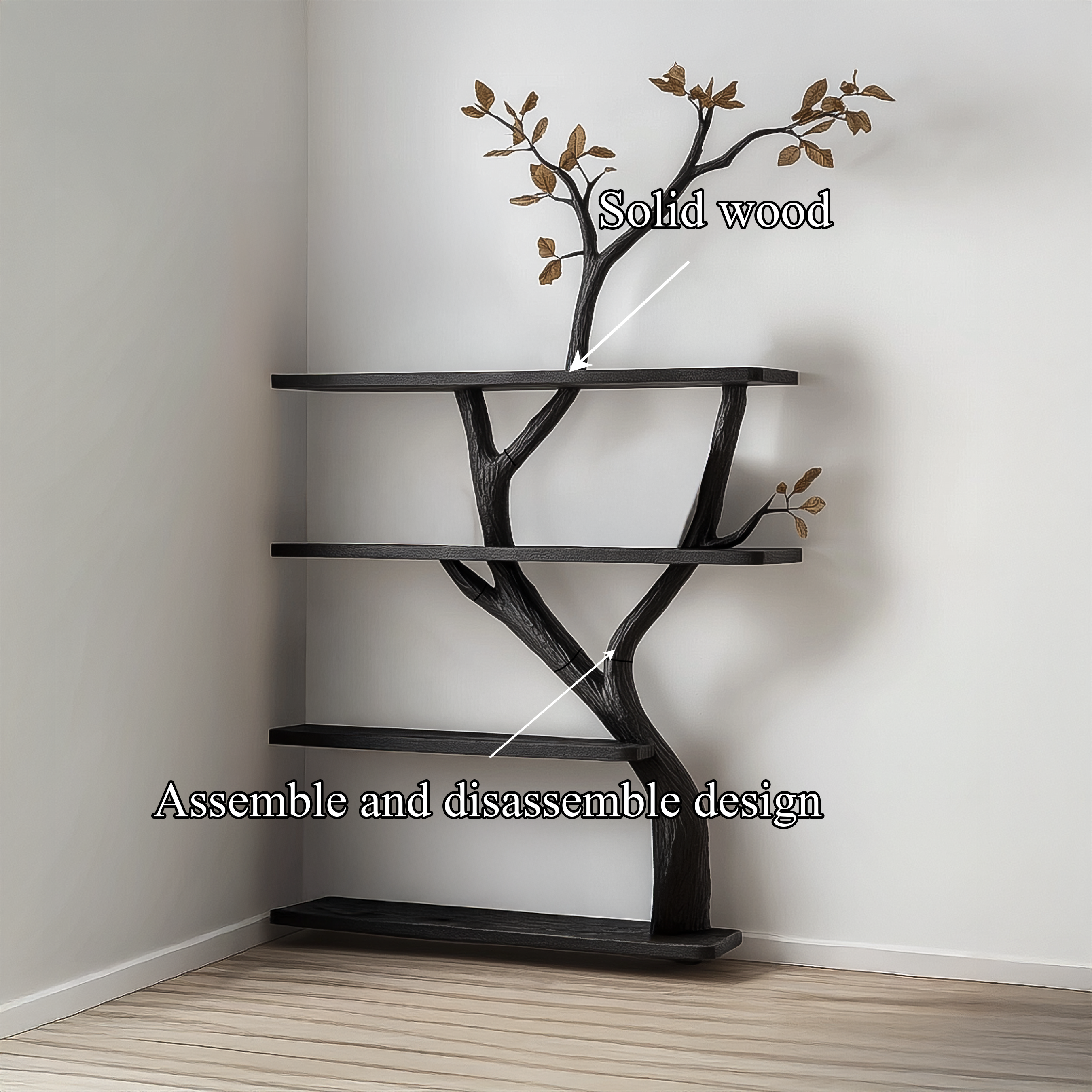 Handcrafted Tree Bookshelf Living Room Interior Storage Decor SINLSATB604