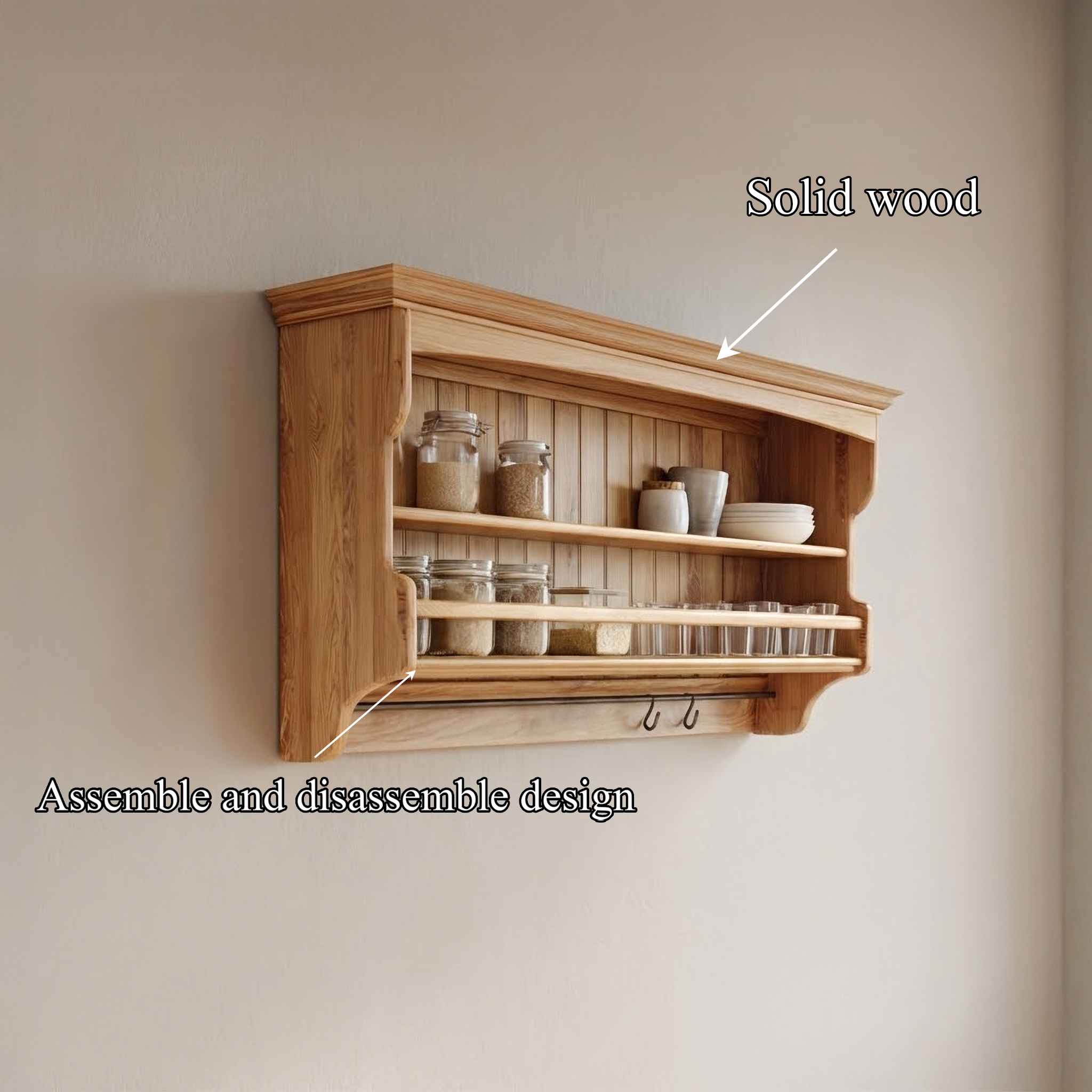 Rustic Sculptural Storage Shelf For Kitchen And Dining Area SINLSAKC009