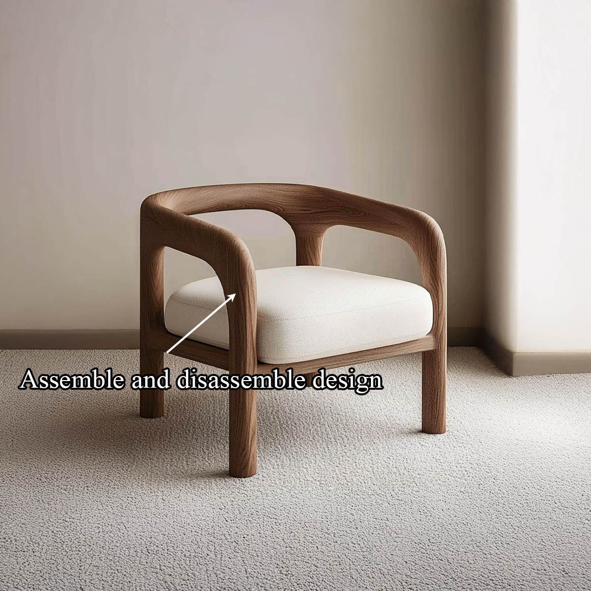 Organic Minimal Accent Chair Living Room Or Study Room SINLSAWC020