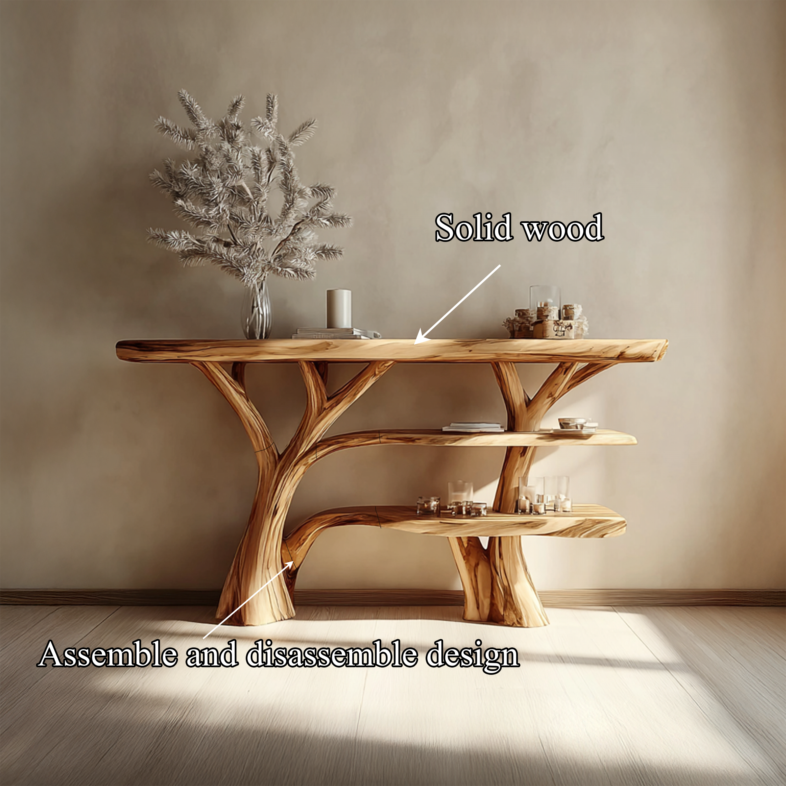 Rustic Tree Console Table Entryway Living Room SINLSACS265
