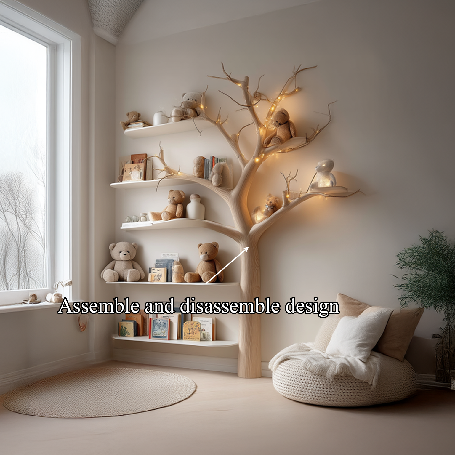 Rustic Tree Bookcase Bedroom Kids Room SINLSATB259